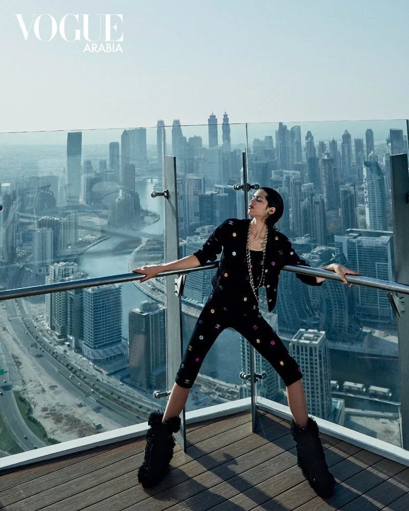 Valeria Gomez in 'City Vibes' by Sam Rawadi for Vogue Arabia December 2021