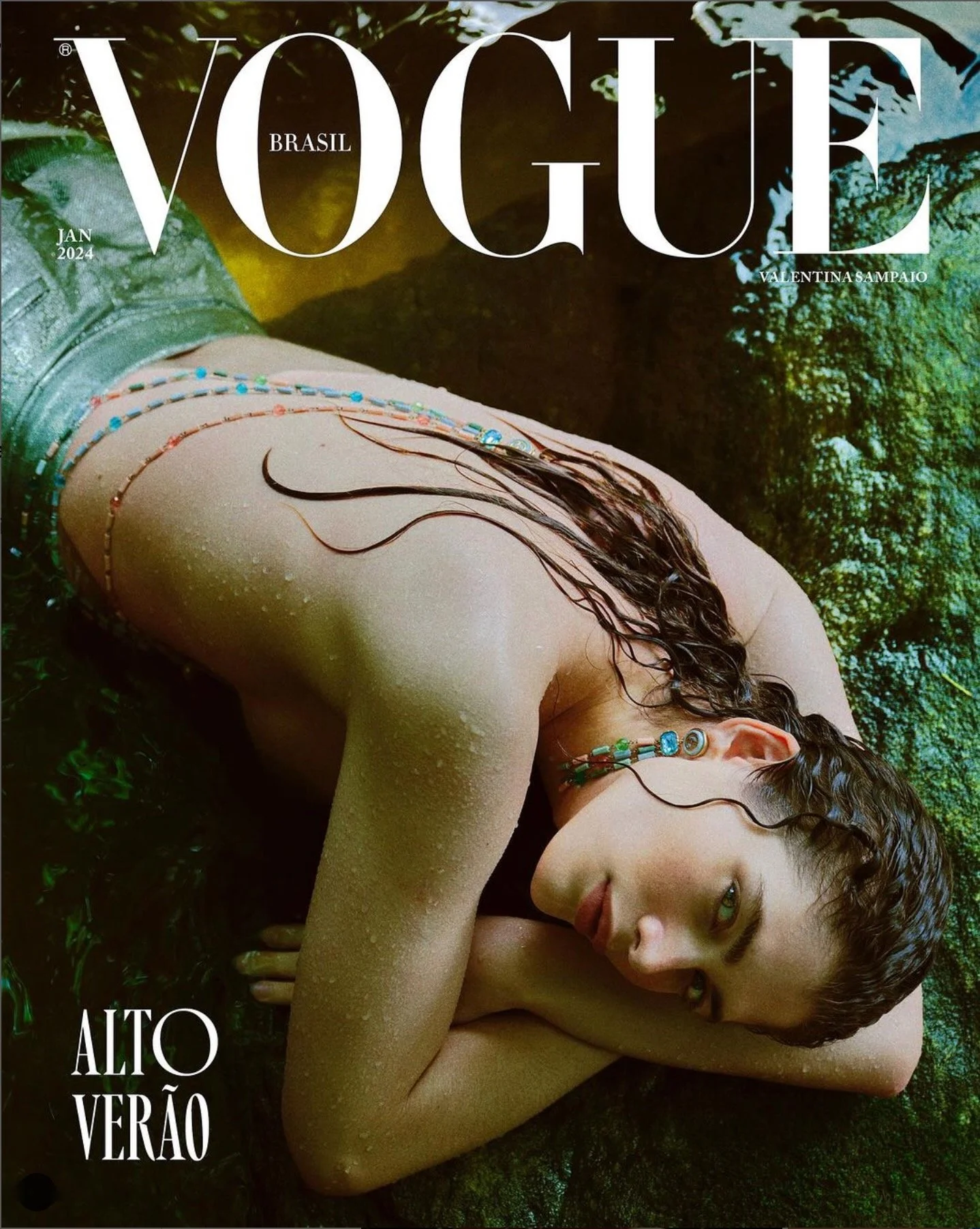 Valentina Sampaio Brings High Summer Covers to Vogue Brazil January 2024