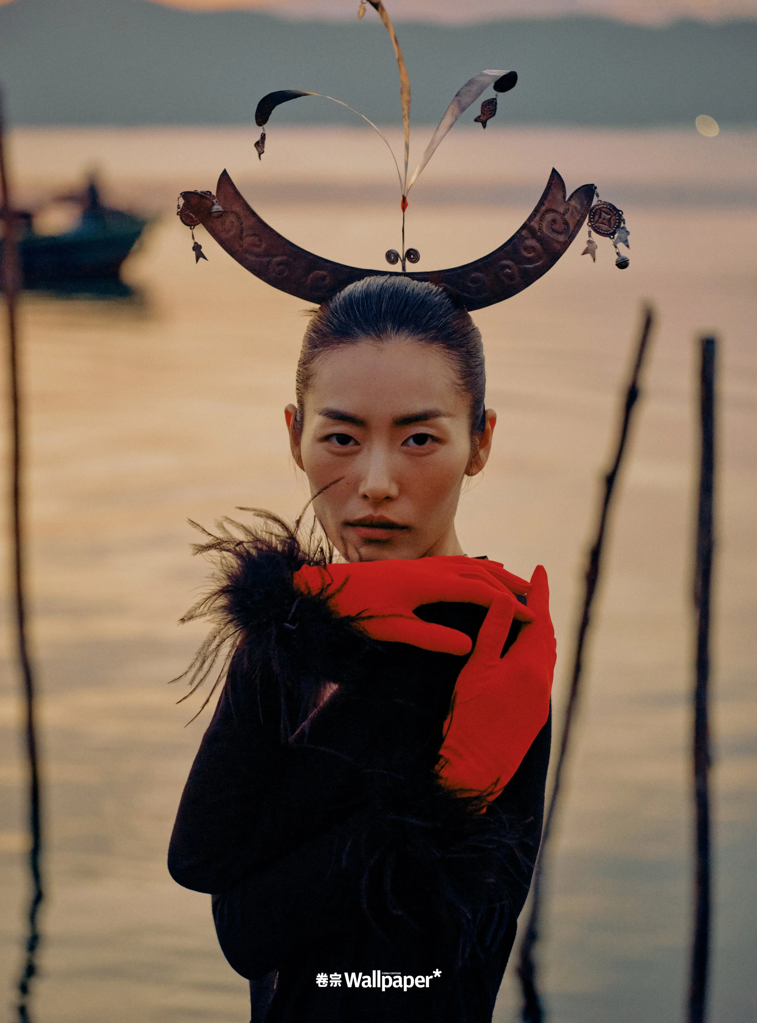 China's Treasure Liu Wen in 'Sonata at Sea' by Trunk Xu for Wallpaper China