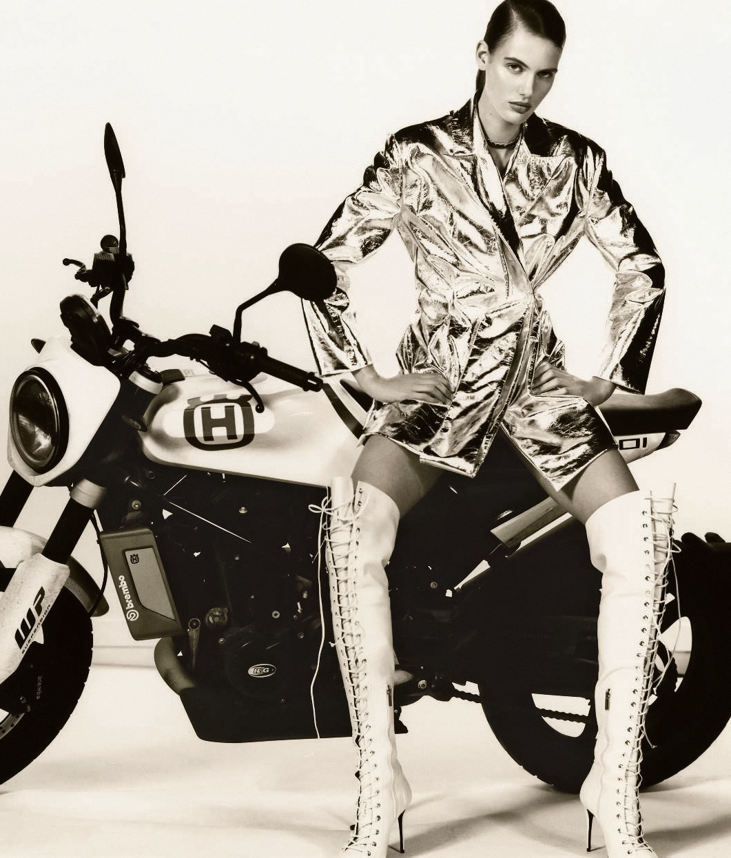 Rosalieke Fuchs Poses in Turbocharged 'Night Rider' Style for Harper's Bazaar Italia March 2024