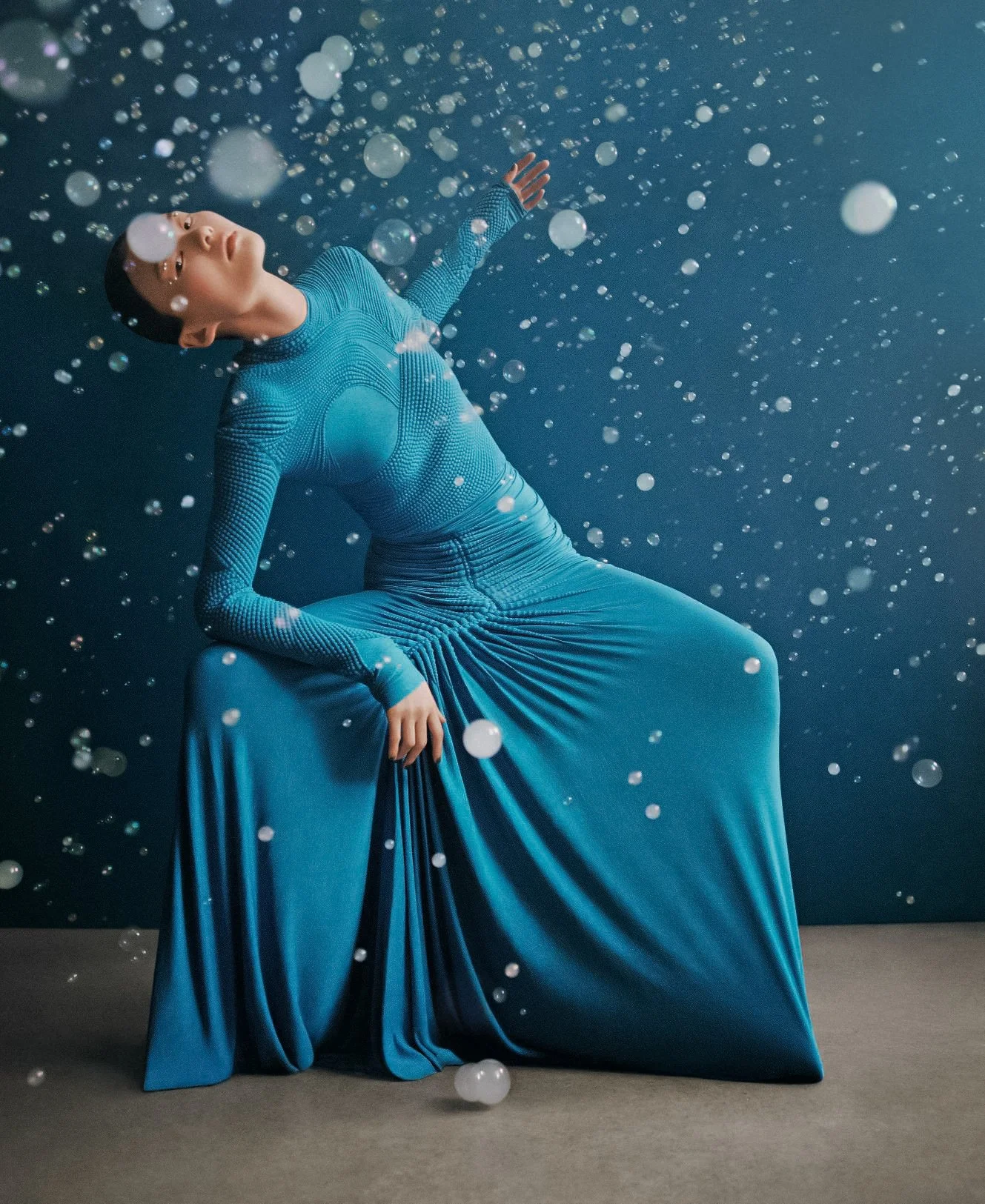 He Cong Covers Harper's Bazaar Italia 11 Imagination Issue, Lensed by Ben Toms 