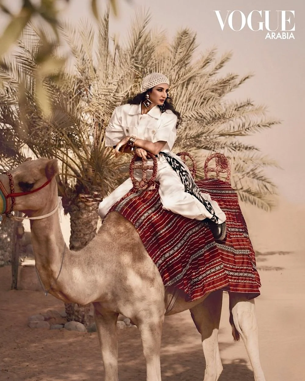 Raha Moharrak, Adventurous Bag Lady in Vogue Arabia Saudi Issue 2024