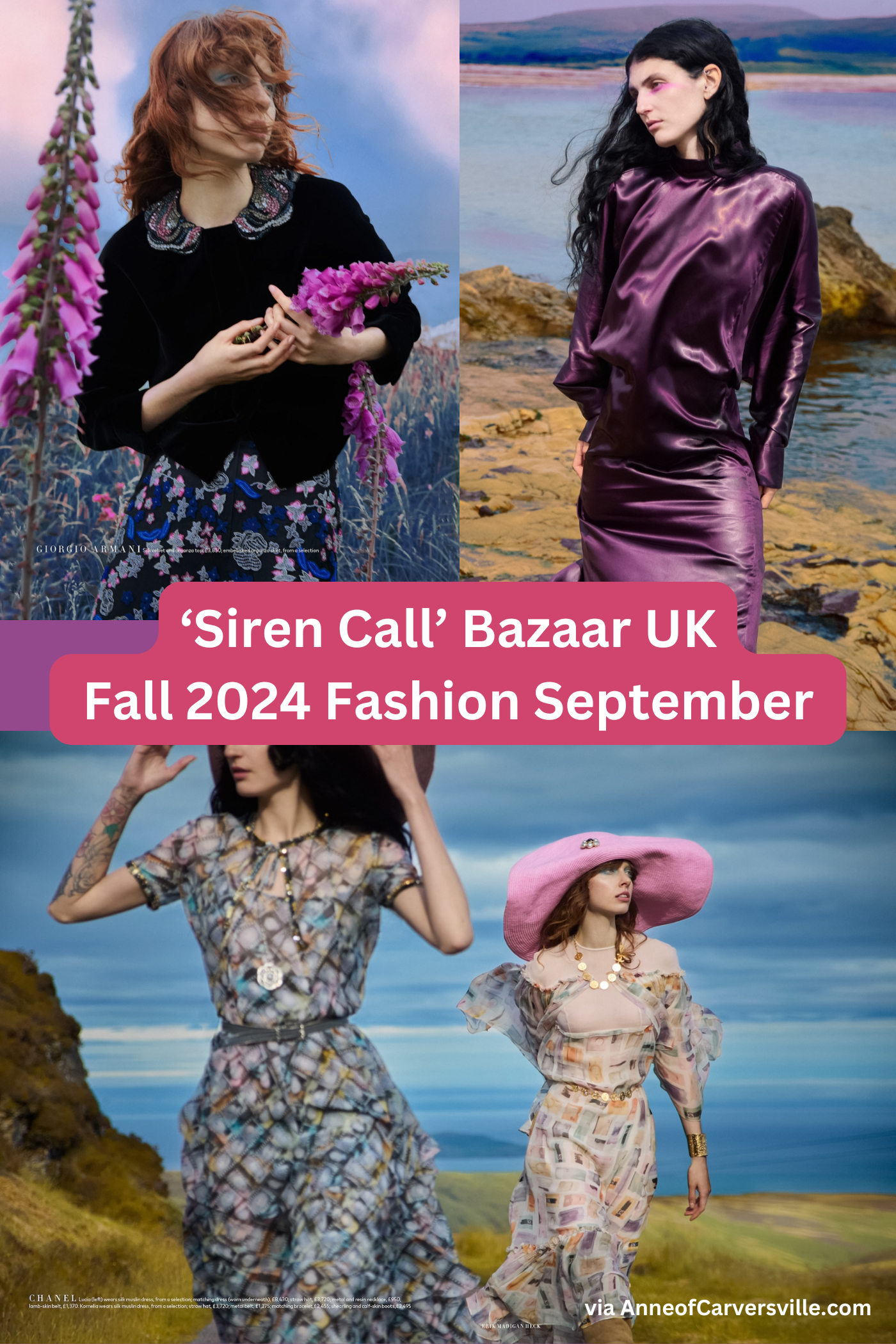 Harper's Bazaar UK Fall 2024 Fashion Overview 'Siren Call' by Erik Madigan Heck