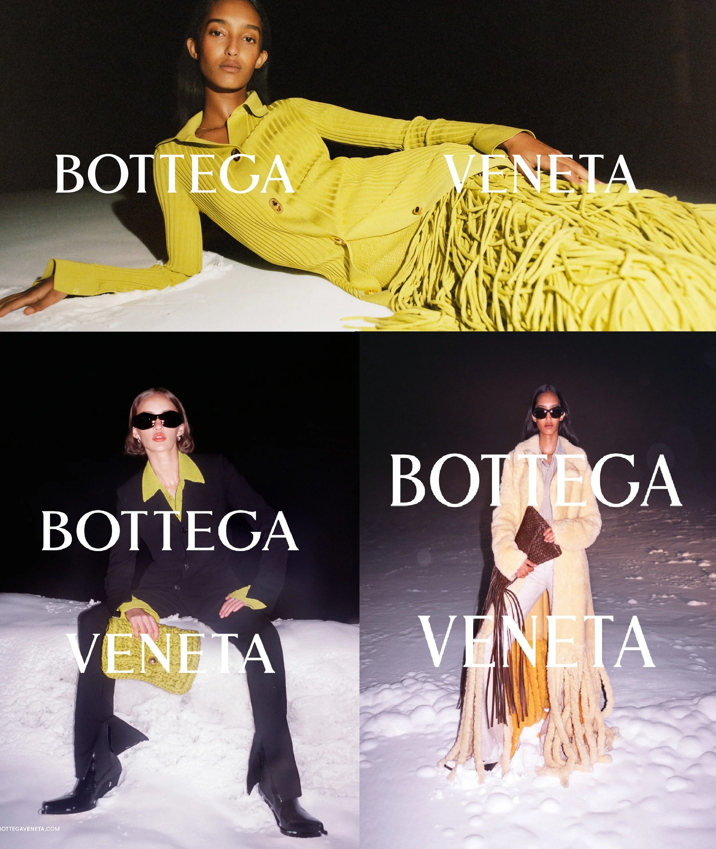 Tyrone LeBon Flashes Italian Alps Snow Birds for Bottega Veneta Fall Campaign
