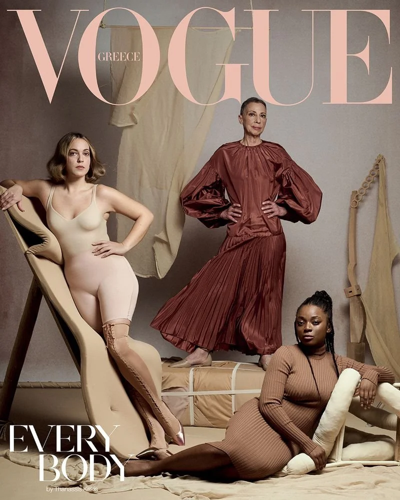 Four Vogue Greece Covers Celebrate 14 Body-Loving Women by Thanassis Krikis