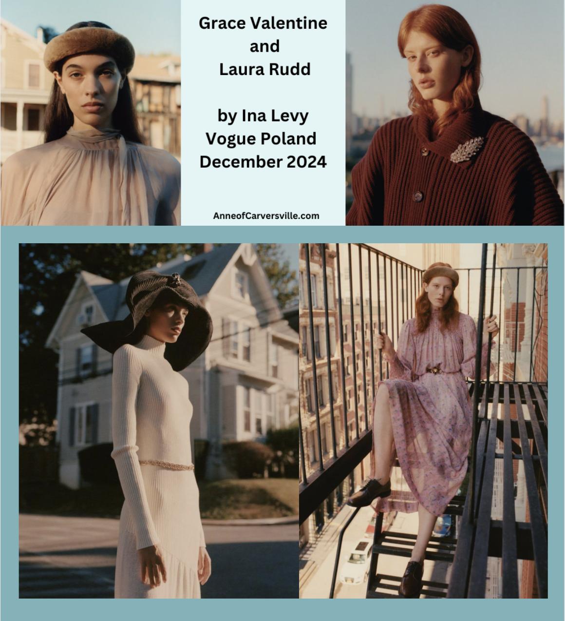 Grace Valentine &amp; Laura Rudd Lensed for Vogue Poland December 2024