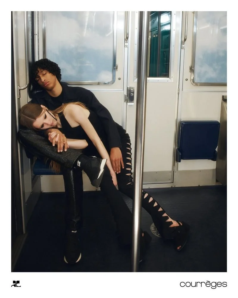 Weary Paris Metro Riders Wake Up to Courreges SS 2022 Campaign by Spyros Rennt