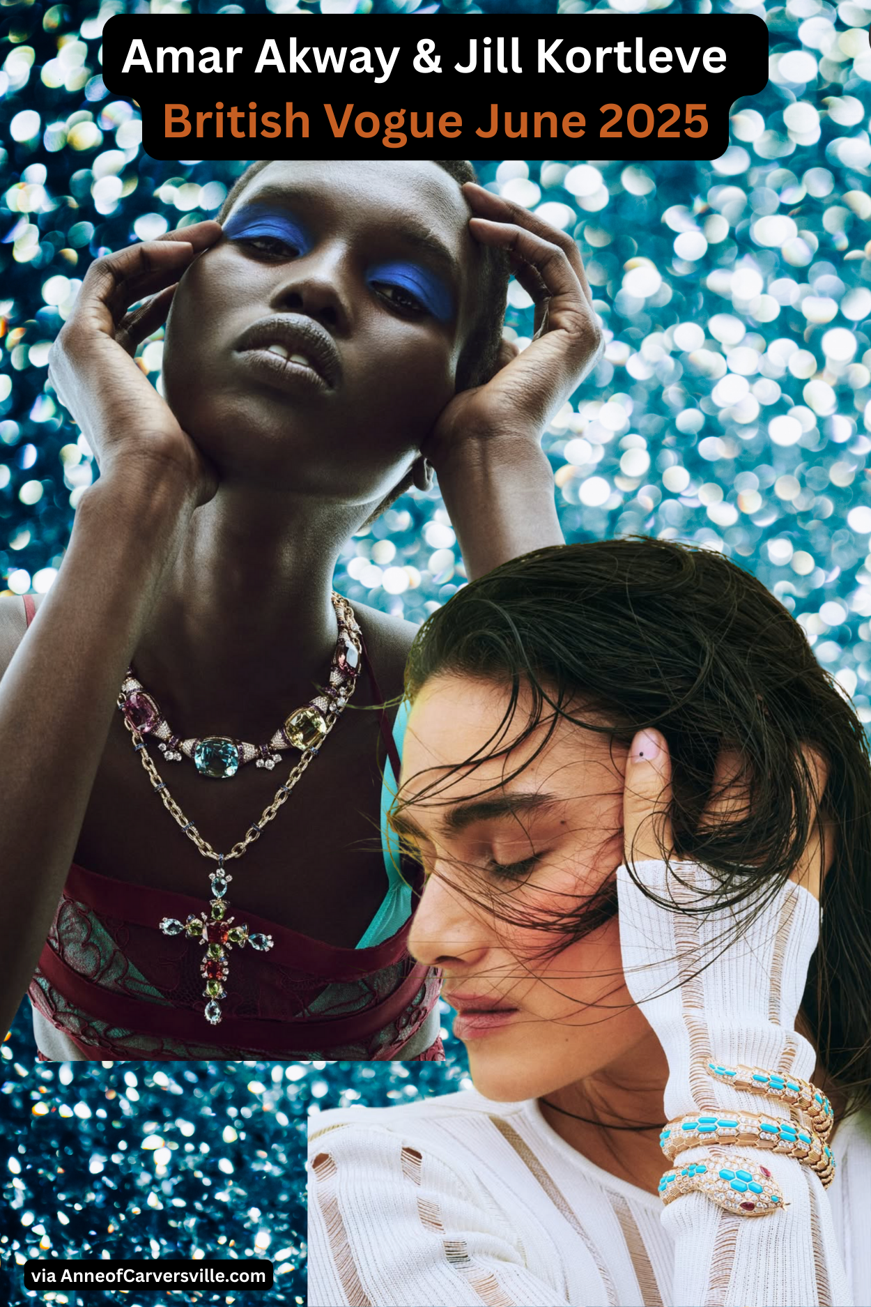 Amar Akway &amp; Jill Kortleve in 'Dial It Up' by Philip Messmann for Vogue UK June 2025