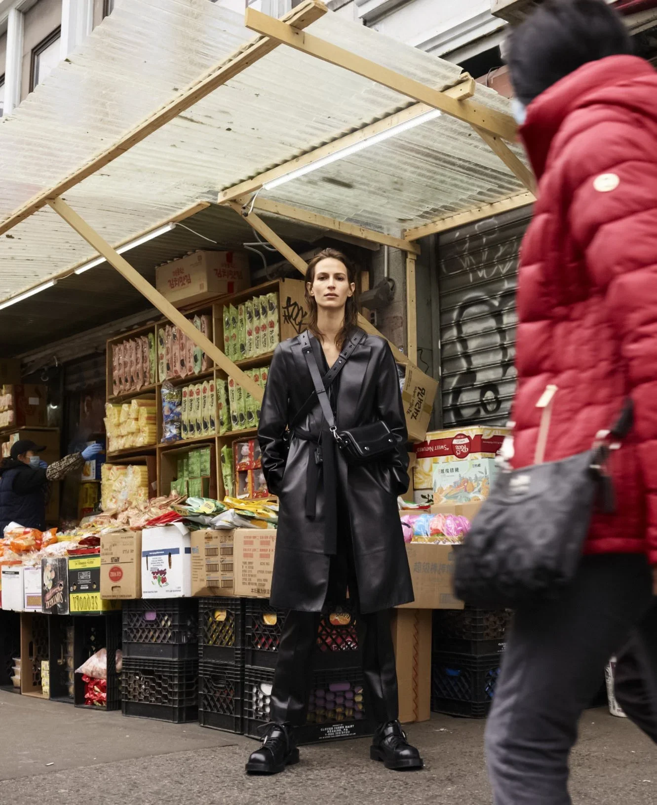 Jeanne Cadieu Steps Out in NYC Chinatown by Amy Troost for Harper's Bazaar September 2023