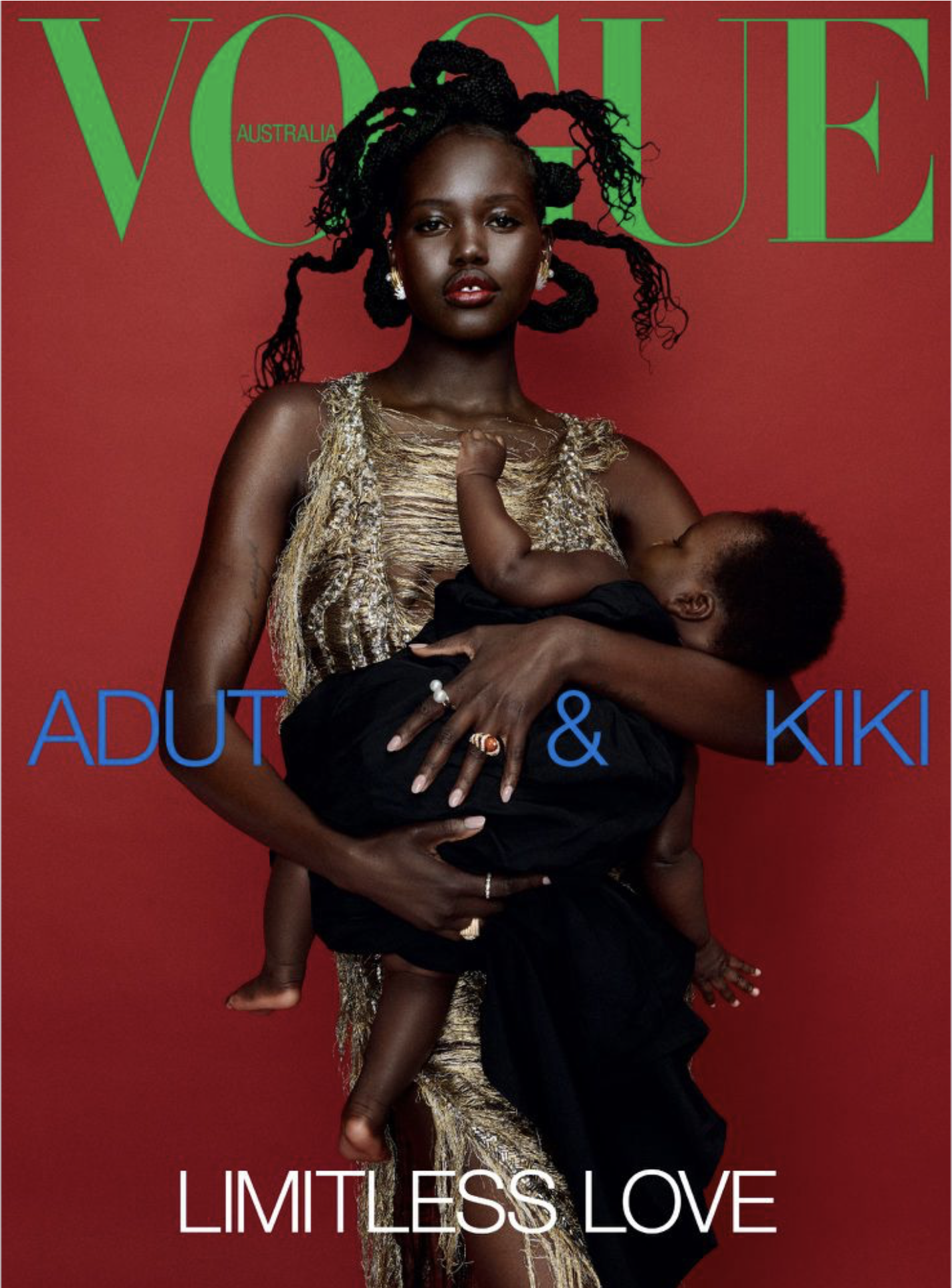 Adut Akech &amp; Kiki Cover Vogue Australia November 2025 by Campbell Addy 