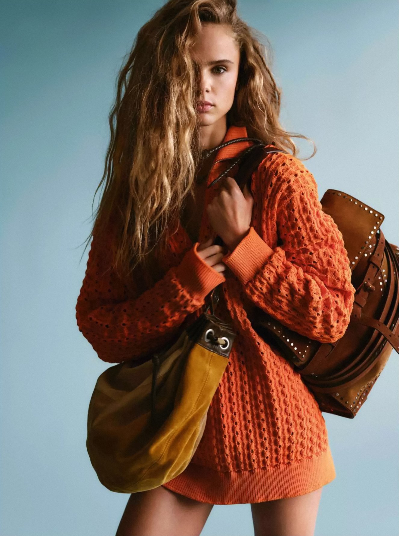 Olivia Vinten Escapes with the Season's Best Bags in ELLE France by Buzz White
