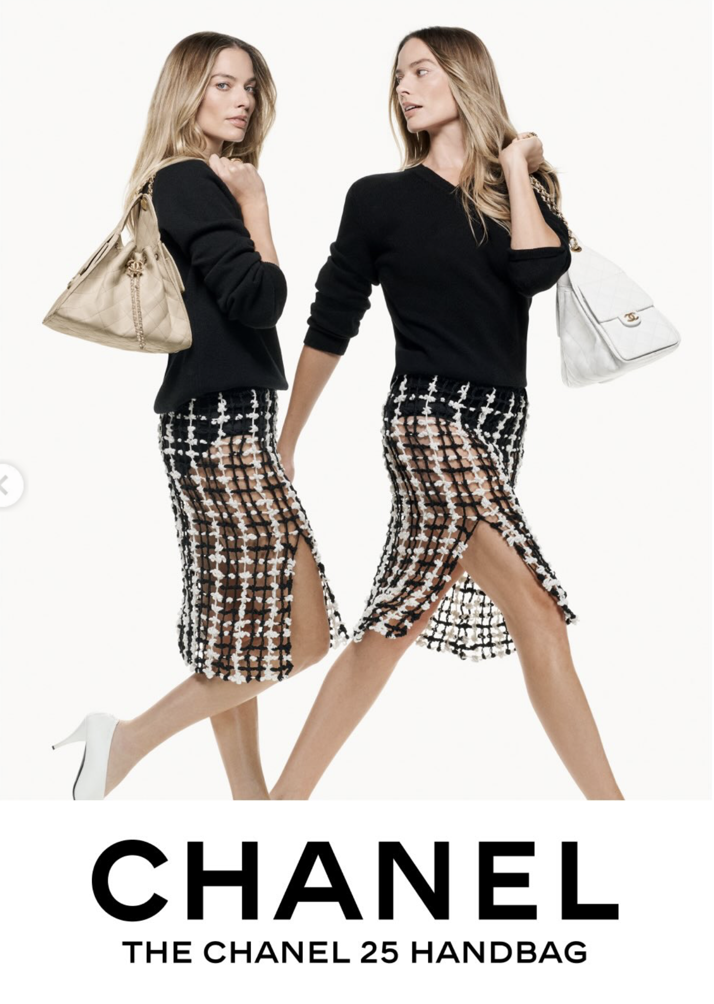 Chanel 25 Handbag Campaign with Margot Robbie Lensed by Craig McDean