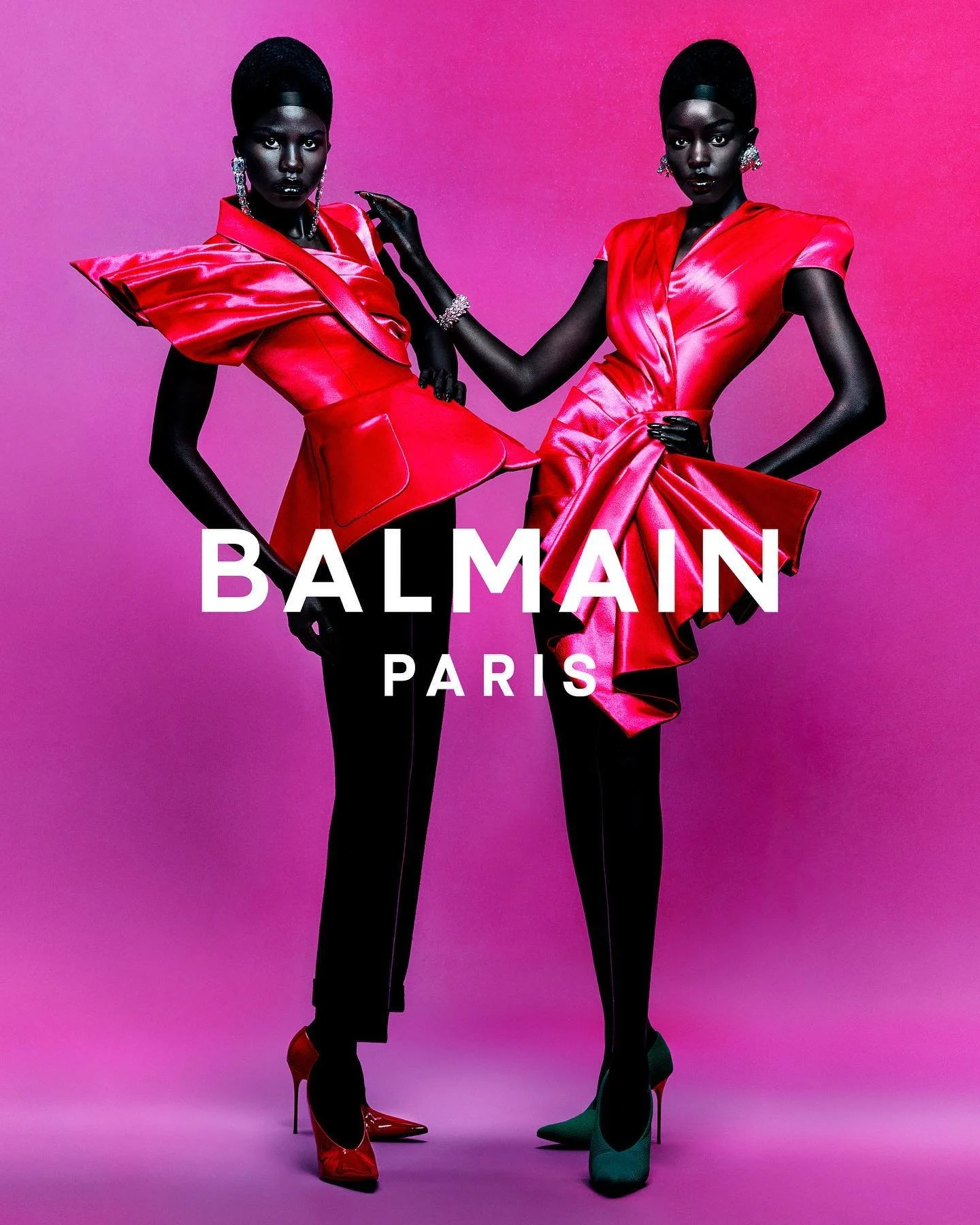 BALMAIN Paris Fall 2023 Campaign Is Sublime Black Beauty on Steroids ...