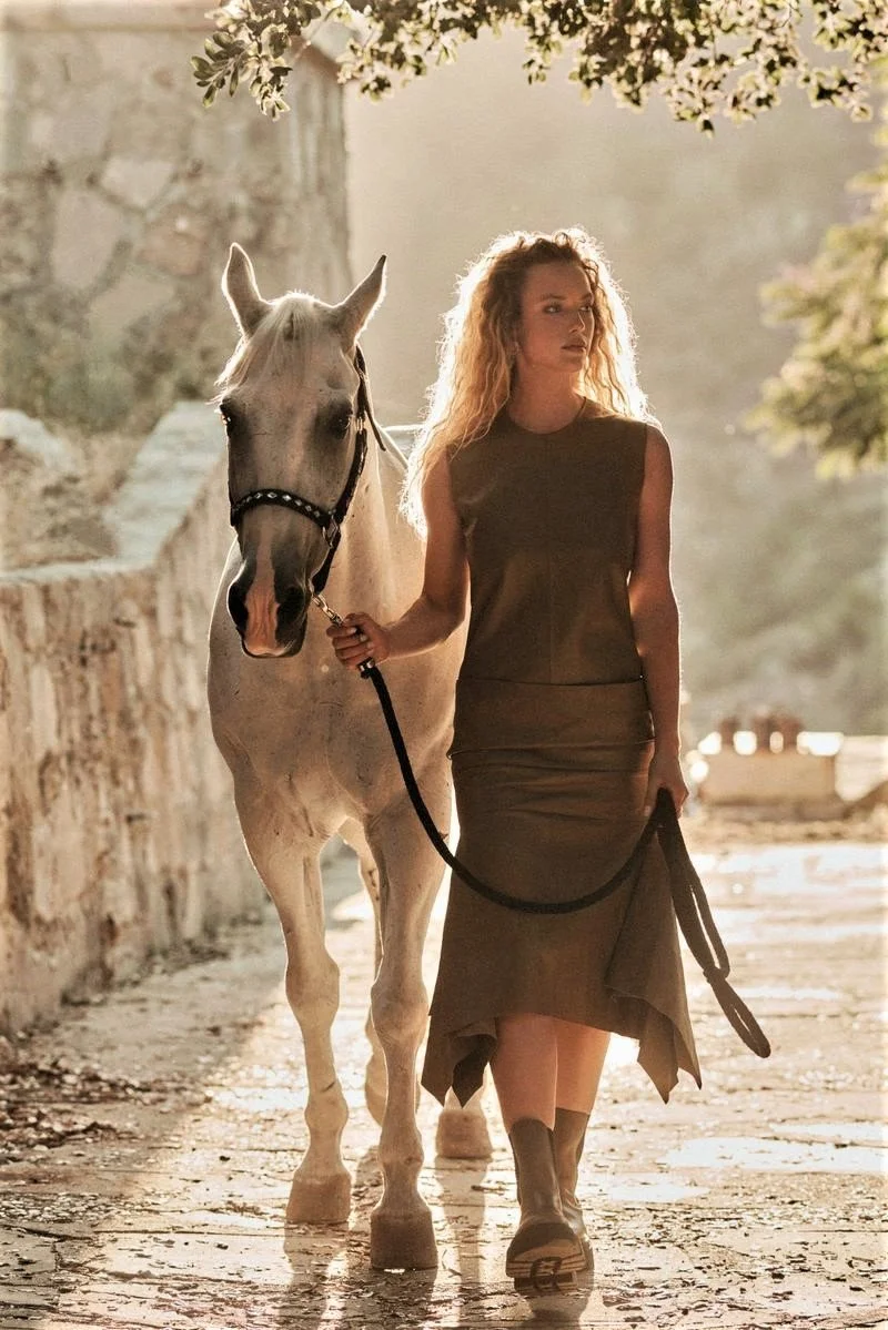 Hannah Ferguson in 'The Horse Whisperer' for Harper's Bazaar Greece