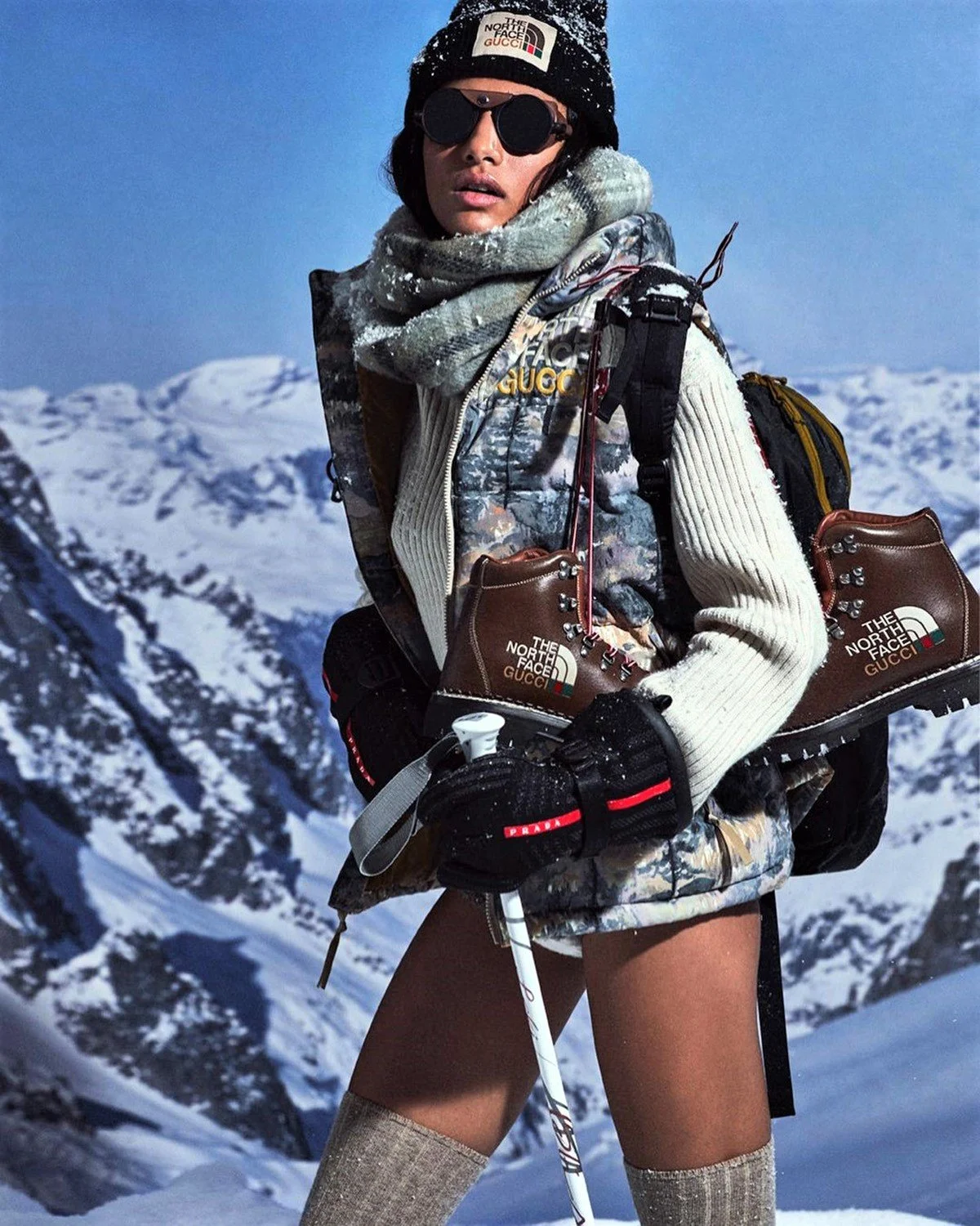 Snow Bunny Maria Khan on Ski Slopes Runway by Mario Sierra for ELLE ...