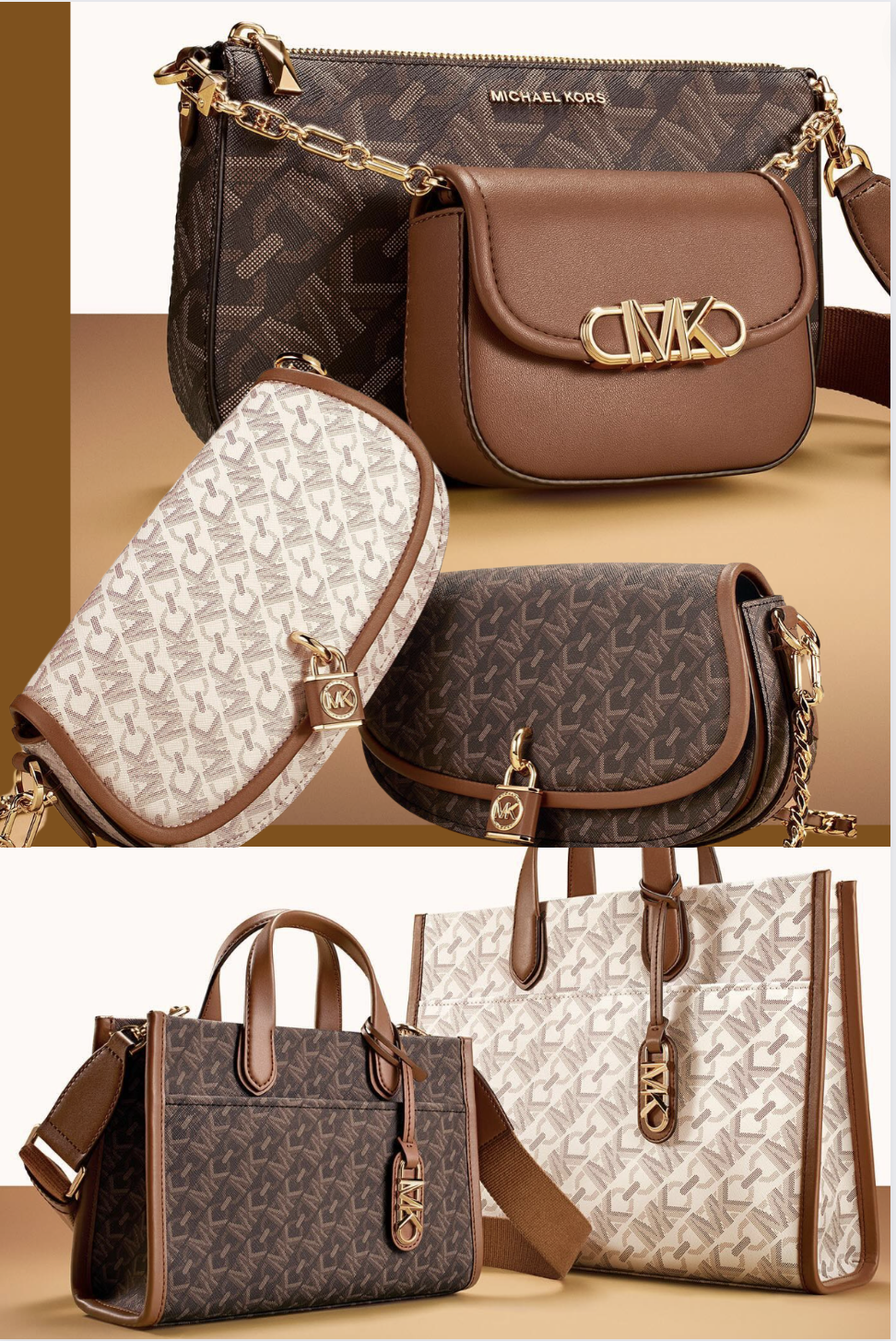 Michael Kors Medium Crossbody Tote Shoulder Handbag Bag meseenger Purse  Vanilla | eBay