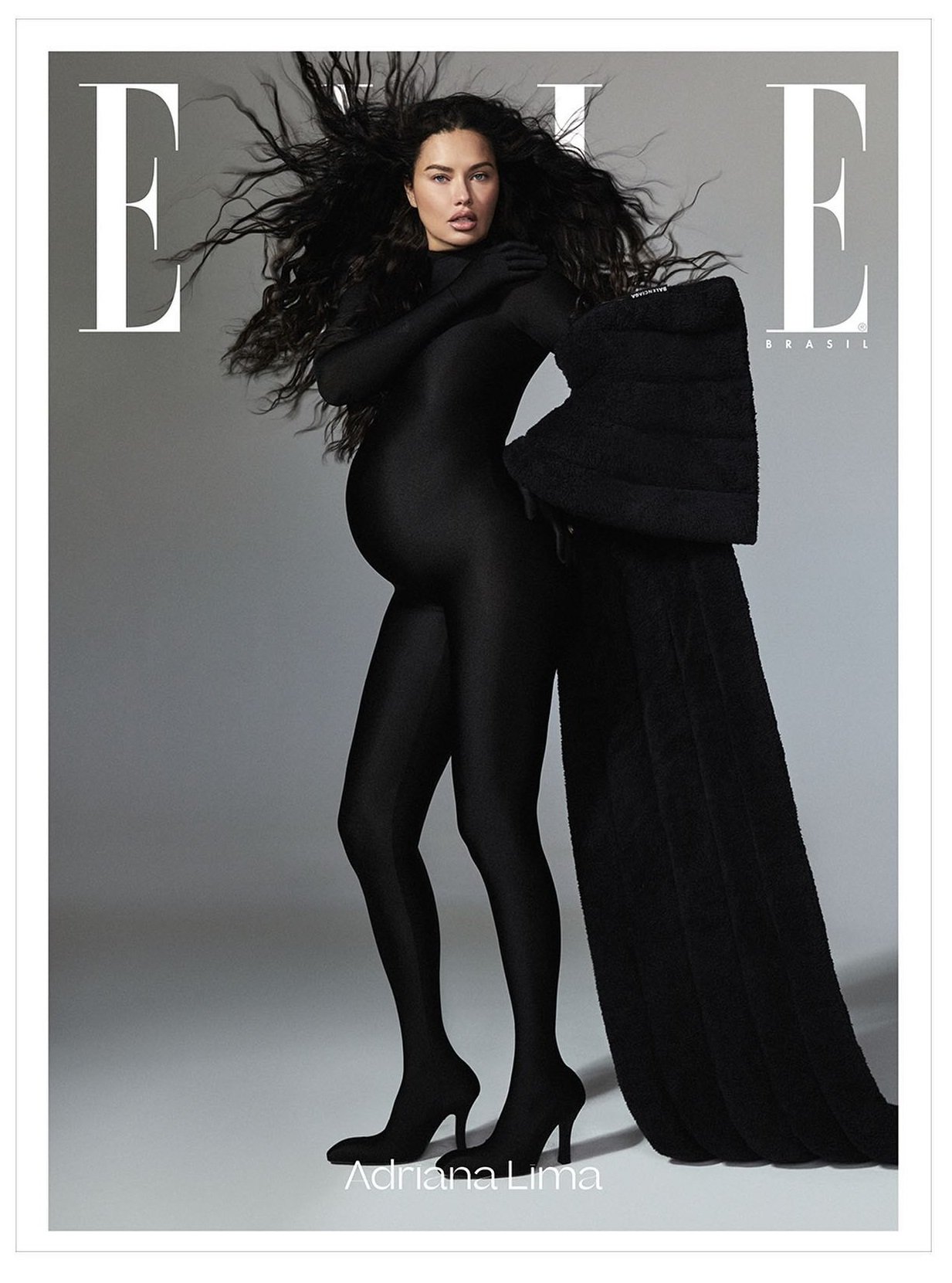 Adriana Lima Covers ELLE Brazil with Pregnant Mama IG Nod to