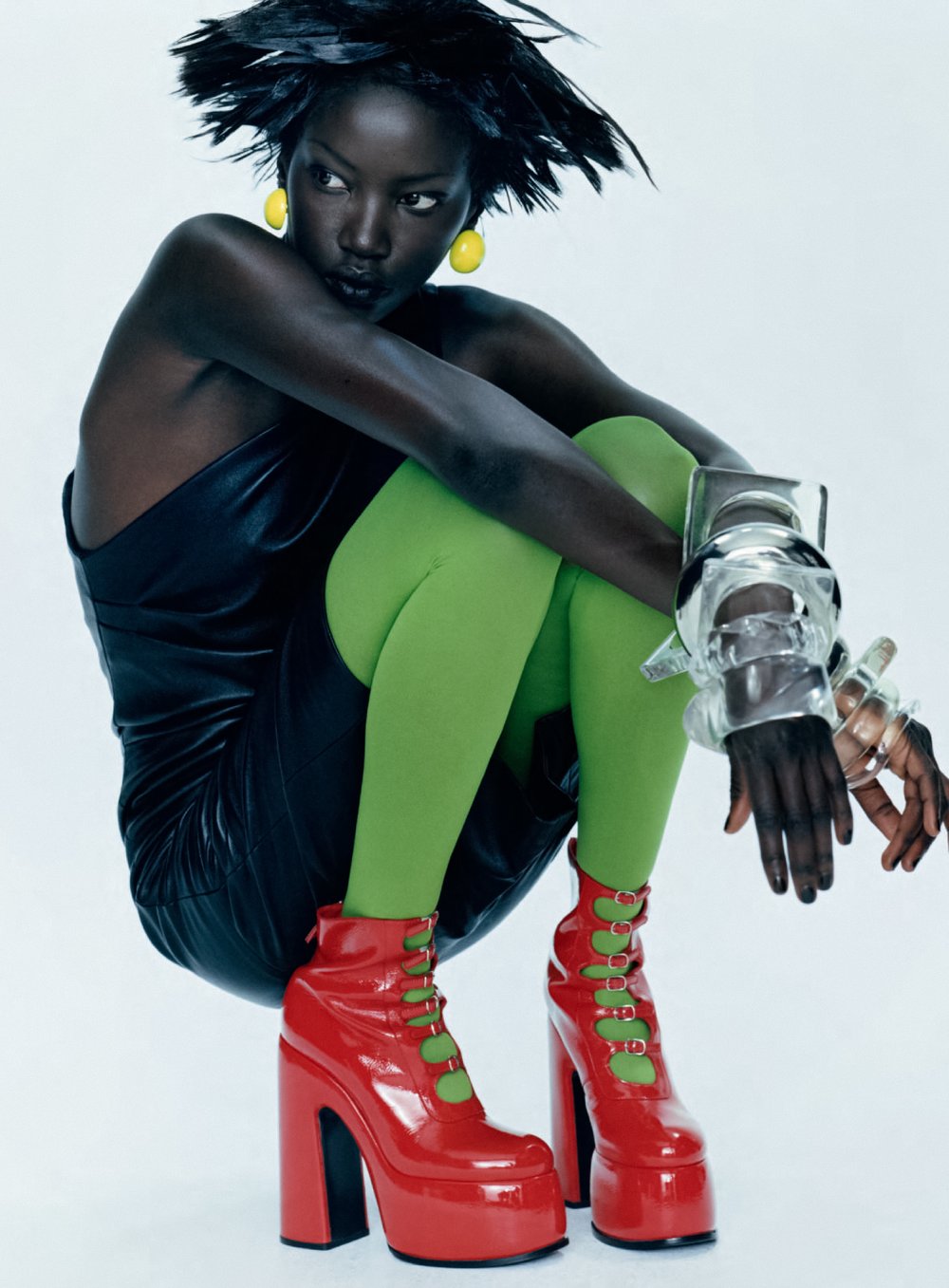 Anok Yai in 'Spell It Out' for British Vogue December 2022 Pearch