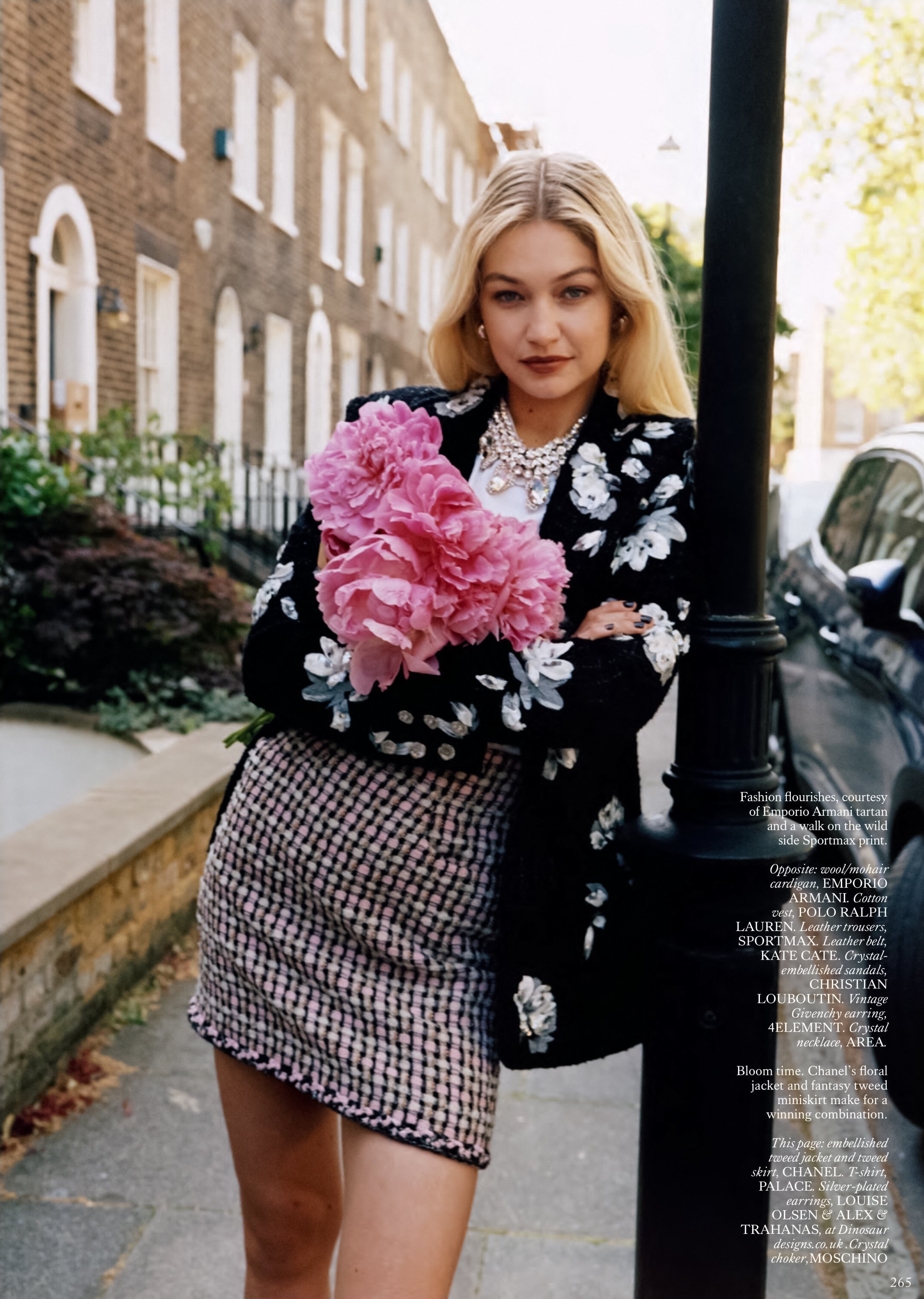 Gigi Hadid outfit of the day pink trousers