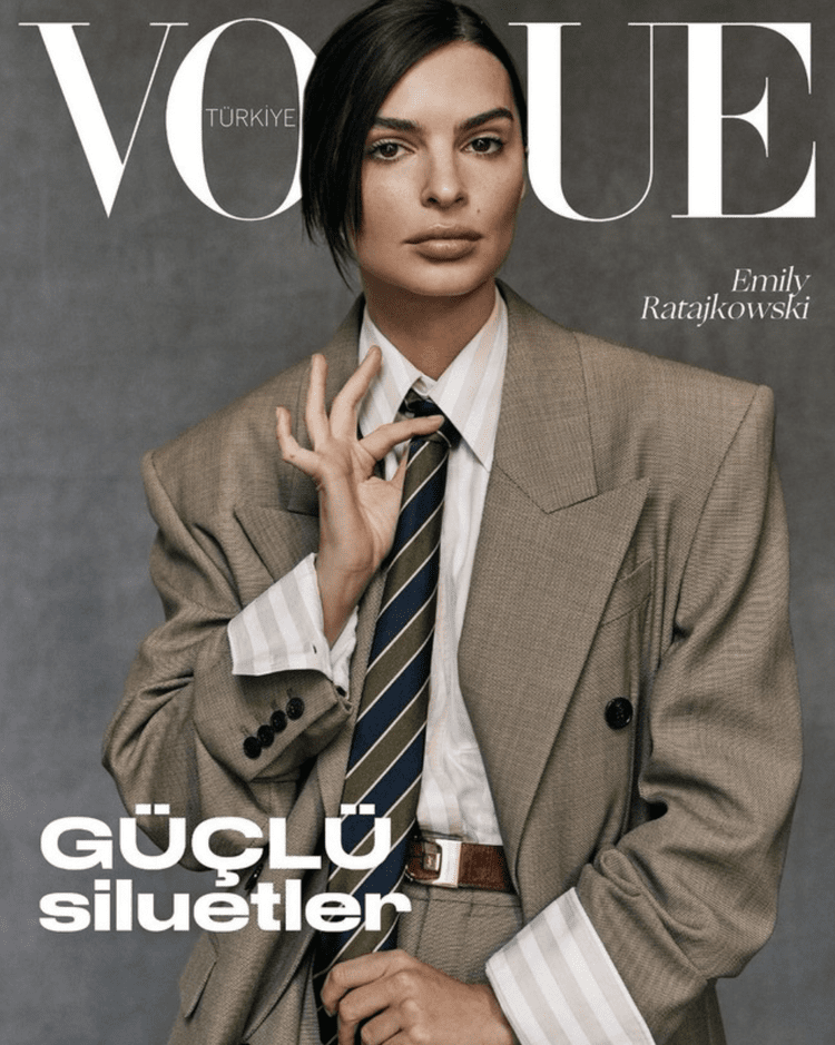 Emily Ratajkowski in Menswear by Cass Bird for Vogue Turkey April