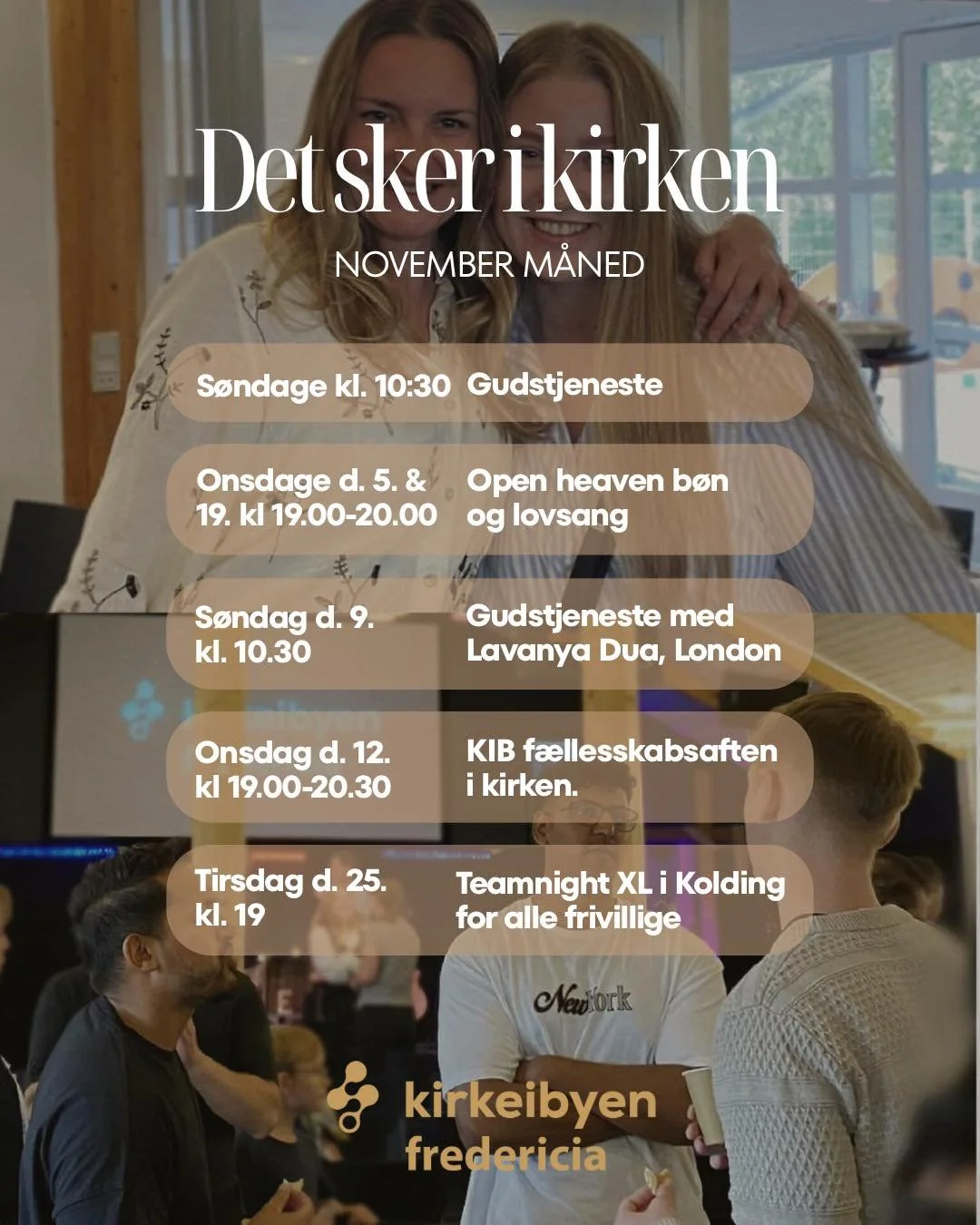 Sp&aelig;ndende november i kirken. Bygger et hjem sammen. 

Great november in church. Building a gome together.