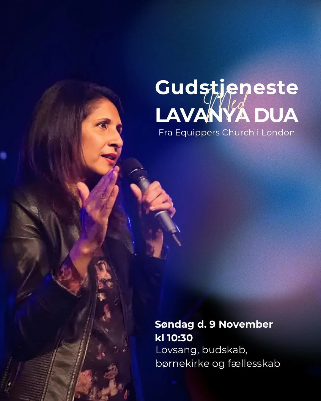 Eng below👇
Vi er taknemmelige for at have Lavanya Dua fra London som taler i morgen til gudstjenesten. Hun er l&aelig;ge og pr&aelig;st og ved en masse om mental helbred og l&aelig;gedom koblet med Guds ord. 
G&aring; ikke glip af en fantastisk form