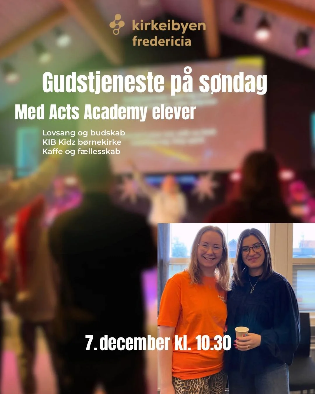 Kom til en sp&aelig;ndende s&oslash;ndag, hvor et team fra Acts Academy medvirker i gudstjenesten. En dejlig formiddag i Guds n&aelig;rv&aelig;r og med f&aelig;llesskab med hinanden. 

Come to a special Sunday where a team from Acts Academy are takin