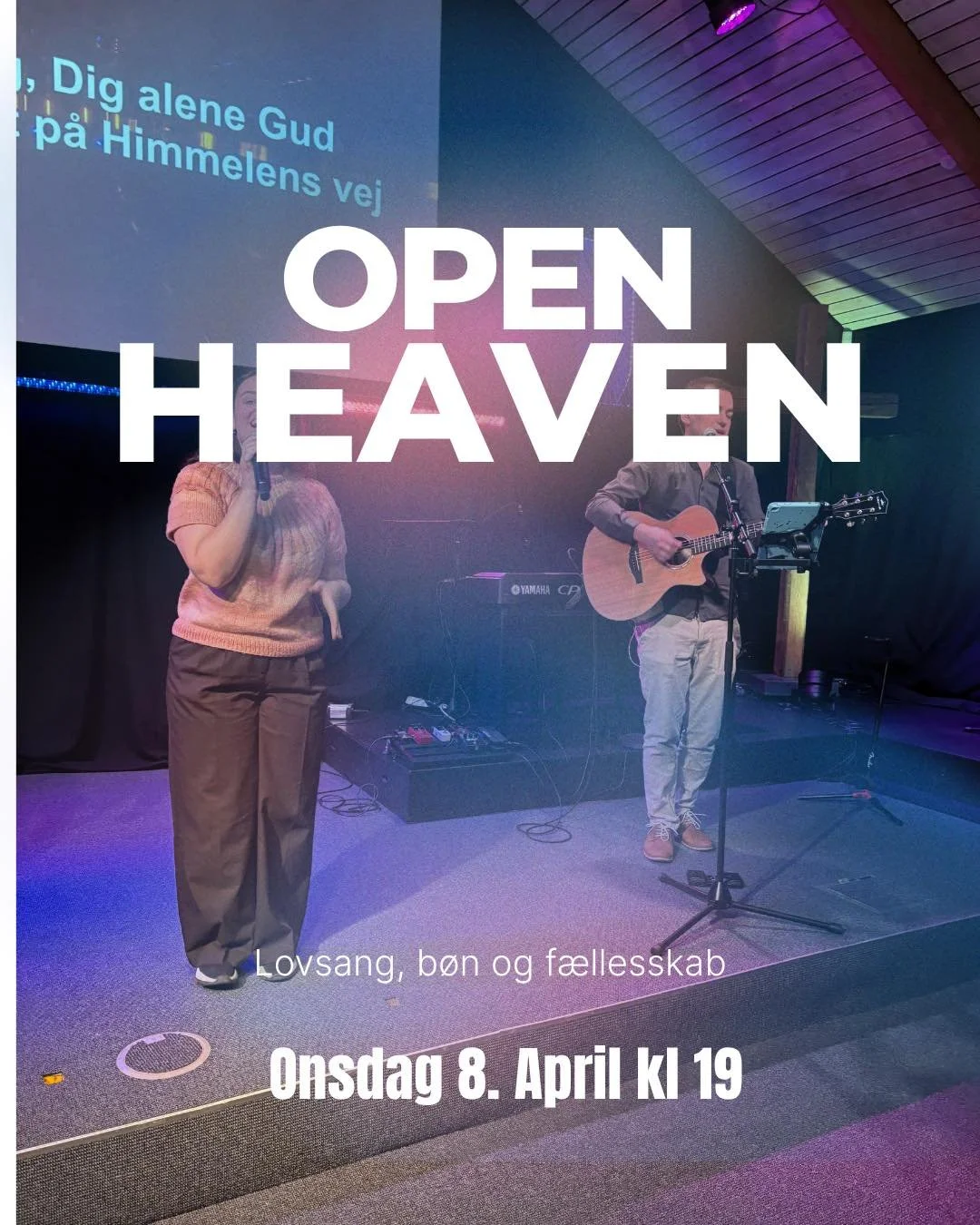 I morgen onsdag samles vi igen til lovsang og b&oslash;n. Vi oplever Guds n&aelig;rv&aelig;r og svar p&aring; b&oslash;n. 

Tomorrow Wednesday we gather for worship and prayer. We experience Gods presence and answer to prayer.