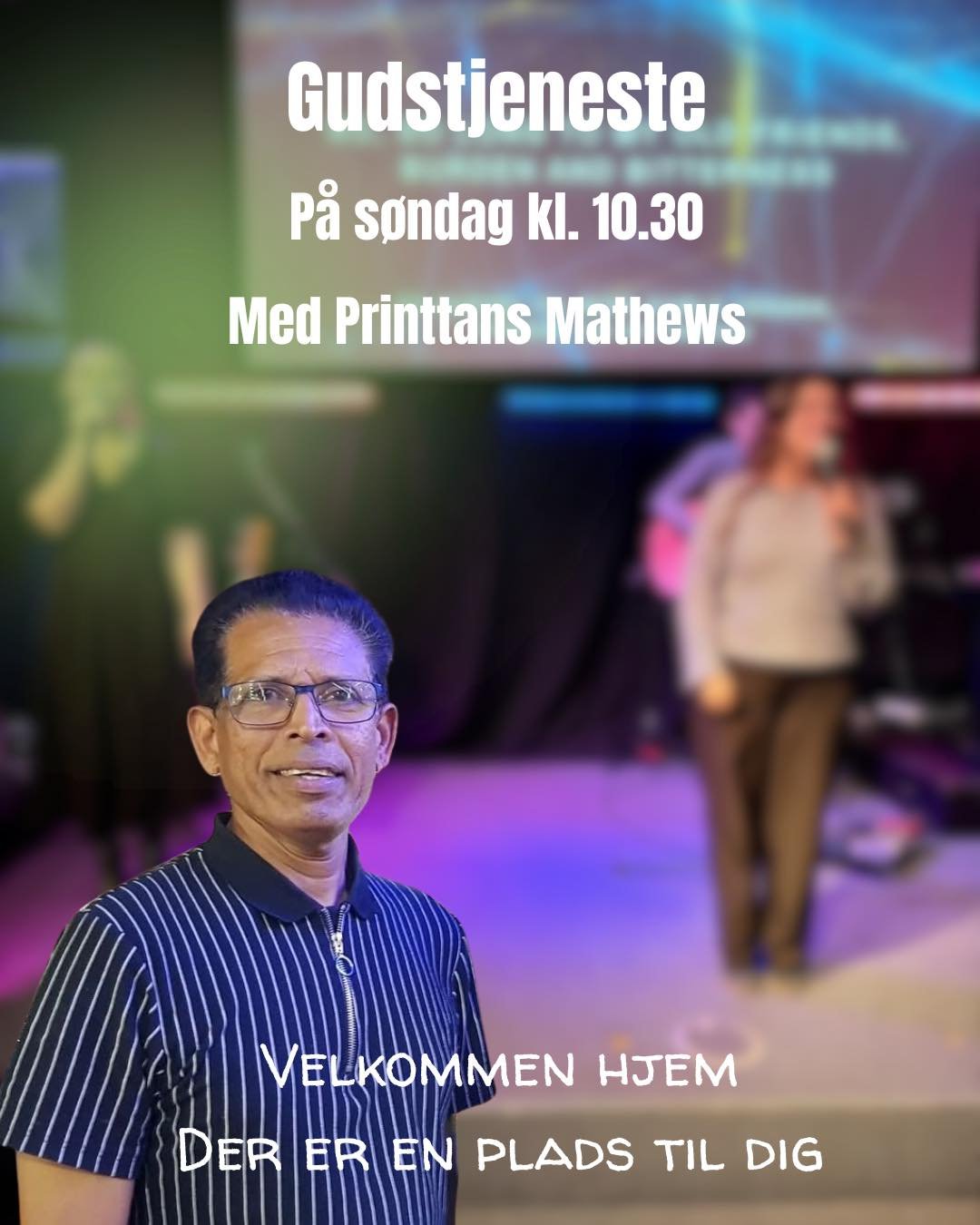 Velkommen til en formiddag fyldt med lovsang, Guds n&aelig;rv&aelig;r, levende budskab og f&aelig;llesskab. 

Welcome to a morning filled with worship, God&rsquo;s presence, living message and fellowship.