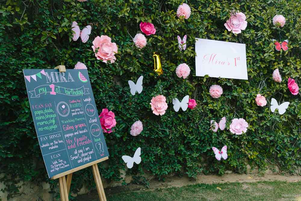 birthday nameboard with decor