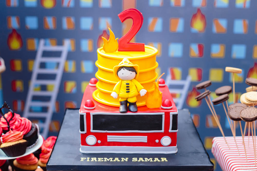 fire truck themed cake for birthday delhi