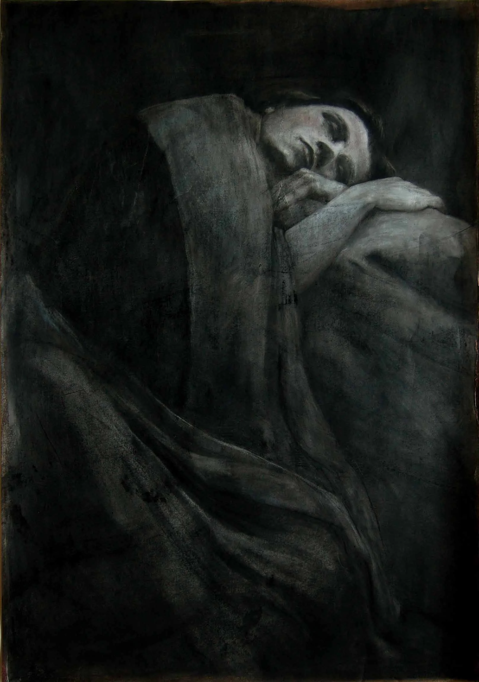Holbein chalk on prepared ground, 100x70 cm