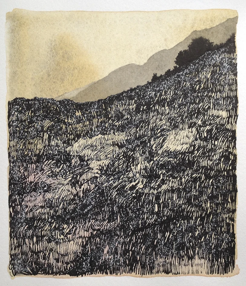from A Small Book of Mountains, pen and ink, 16x14 cm