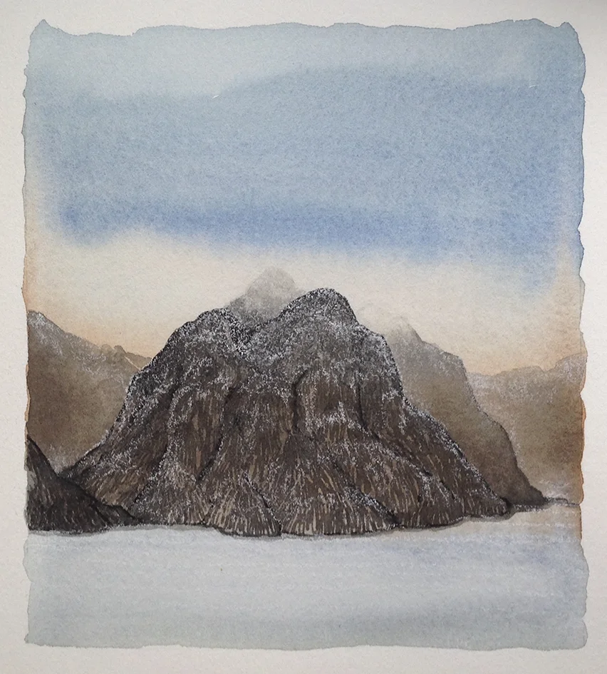 from A Small Book of Mountains, pen and ink, 16x14 cm