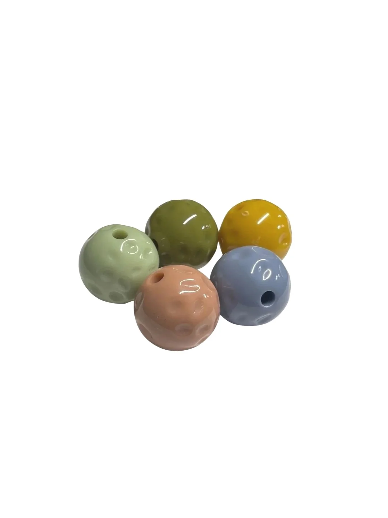 5 dimpled acrylic beads for Pod Bangle