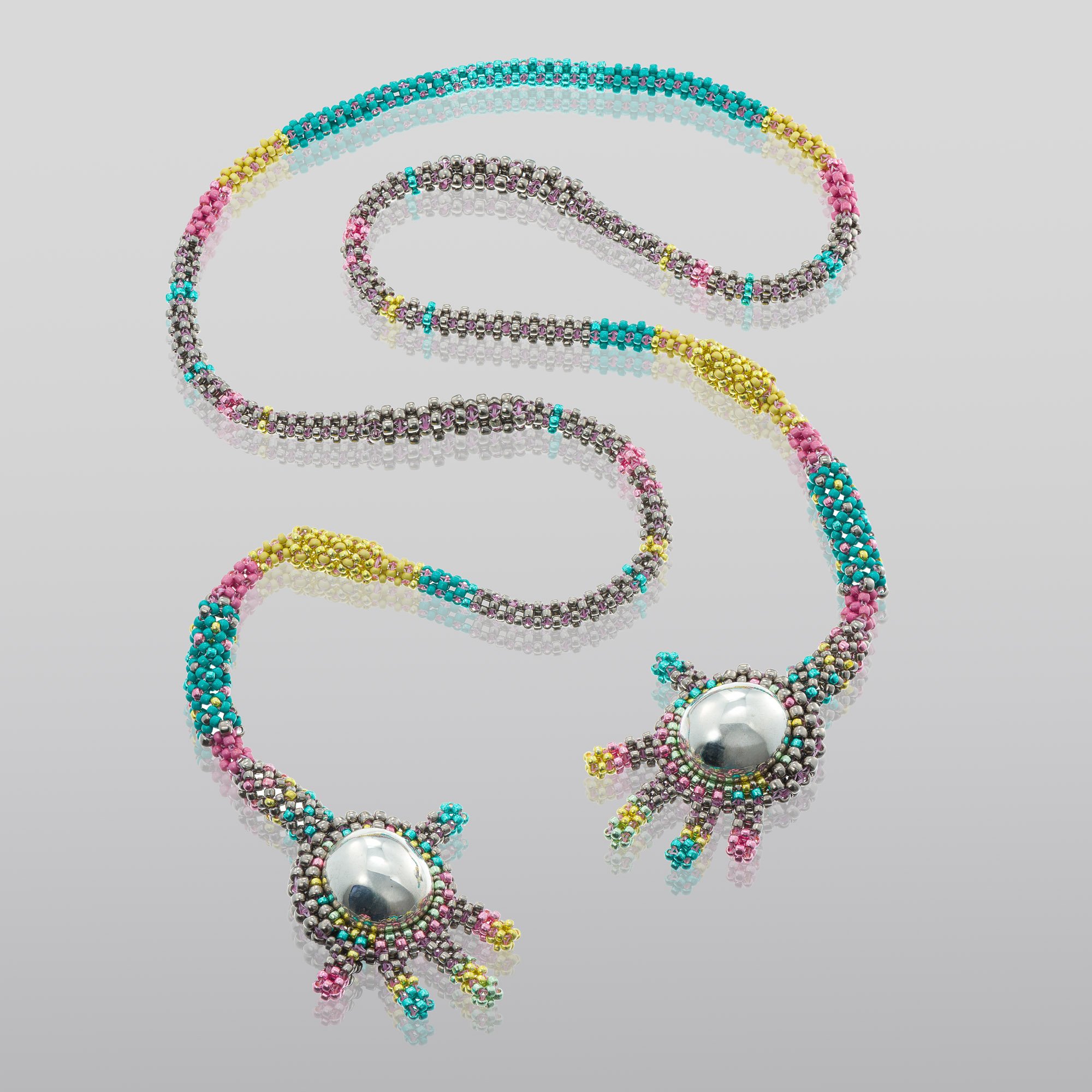 Silver plated Neon Tiny Hands lariat