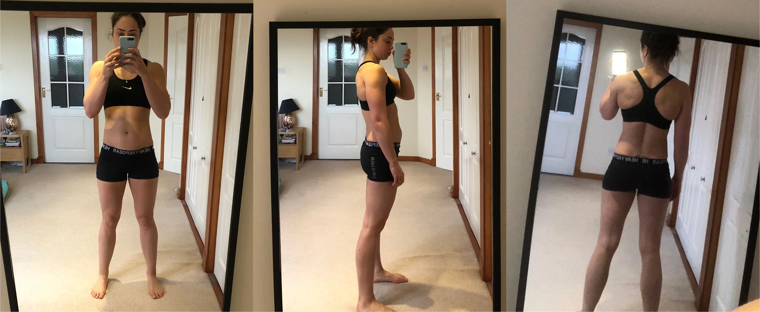 Figure 2a – Progress Pics using a Full Length Mirror
