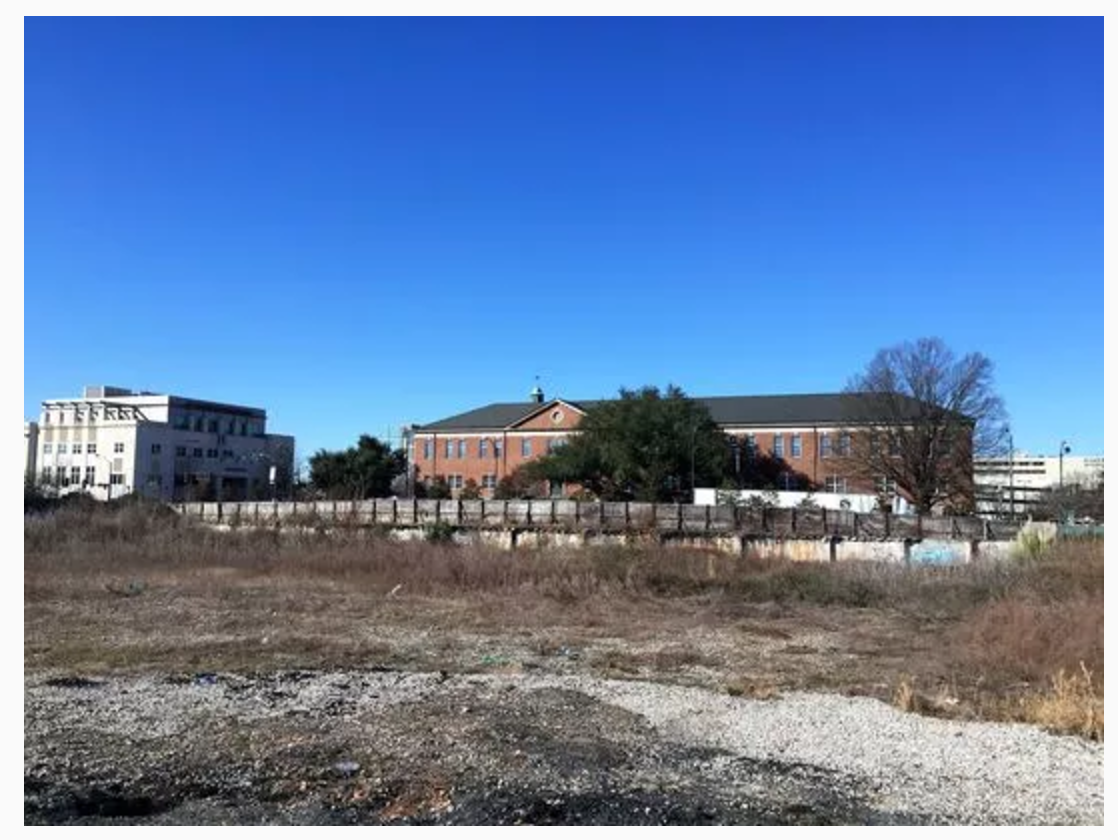 The former site of Memorial Auditorium, torn down 20 years ago, sold recently for $3 million to a hotelier based in Clemson. (Photo: Anna B. Mitchell)