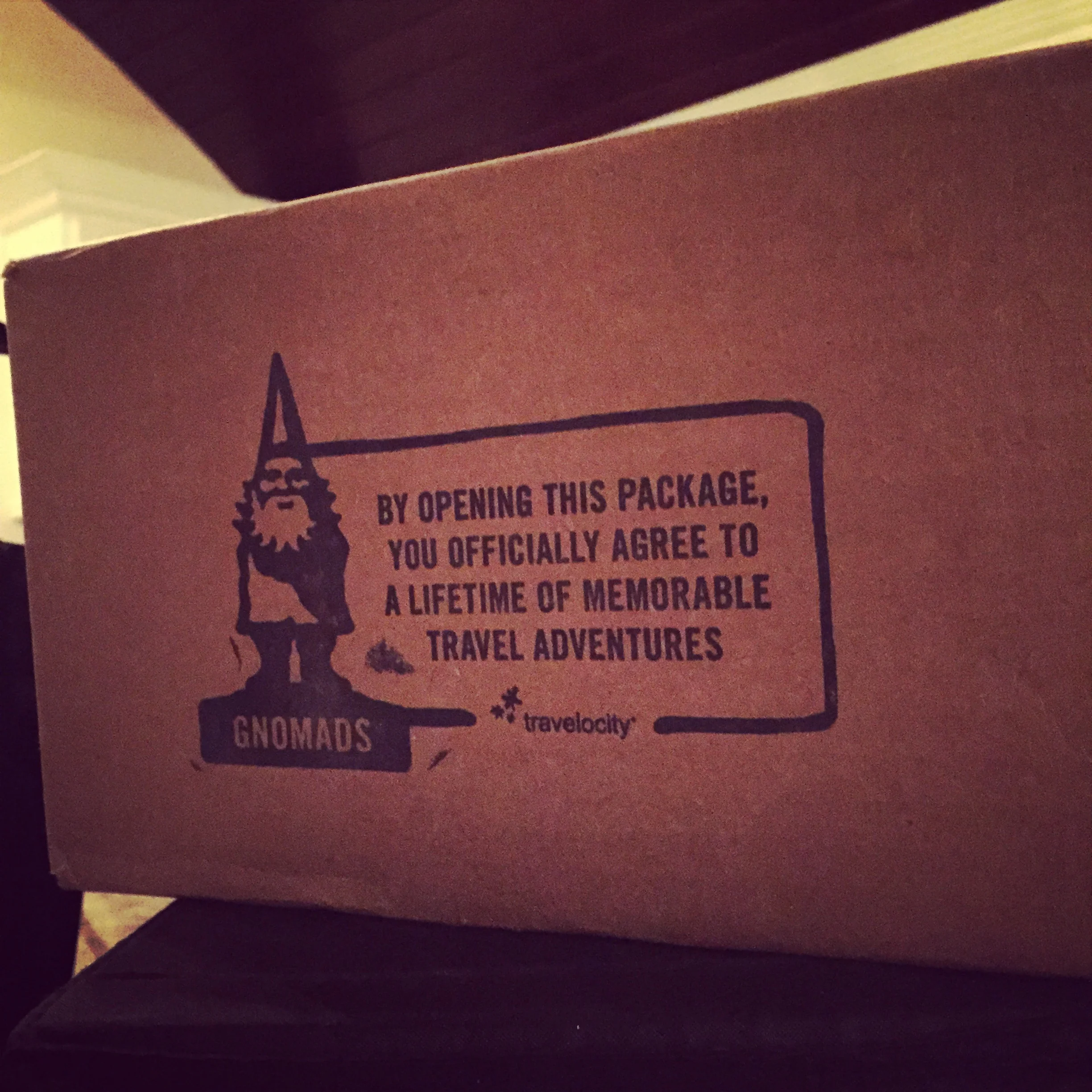 Our Travelocity Roaming Gnome arrived on our doorstep two years ago on Valentine's Day and we were thrilled to adopt him!