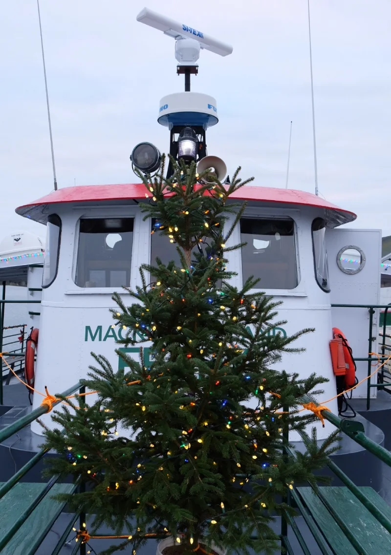 At Christmastime, the ride is even more festive than usual!