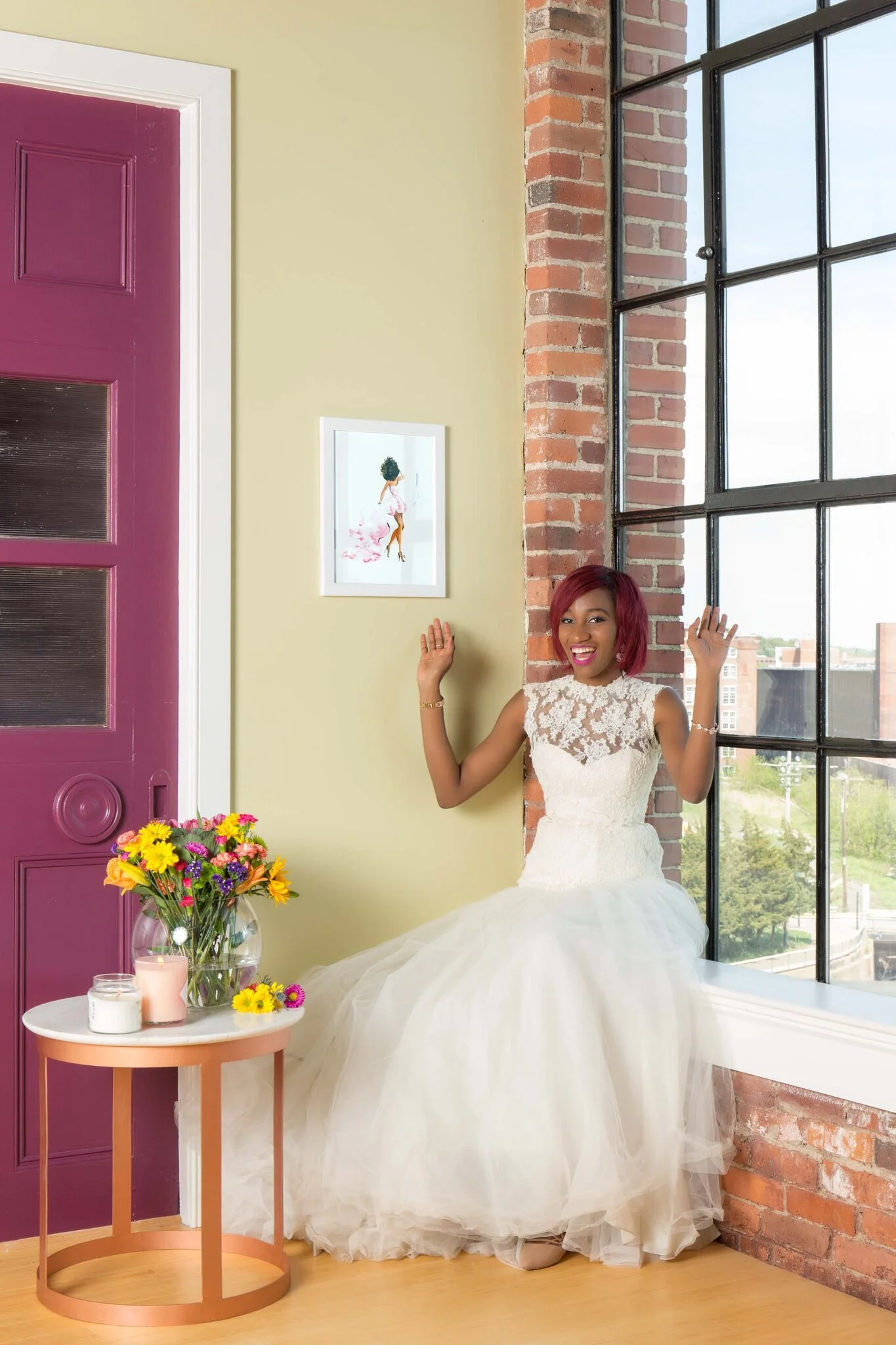 What to do on sunny Saturday afternoons: fool around in your wedding dress.