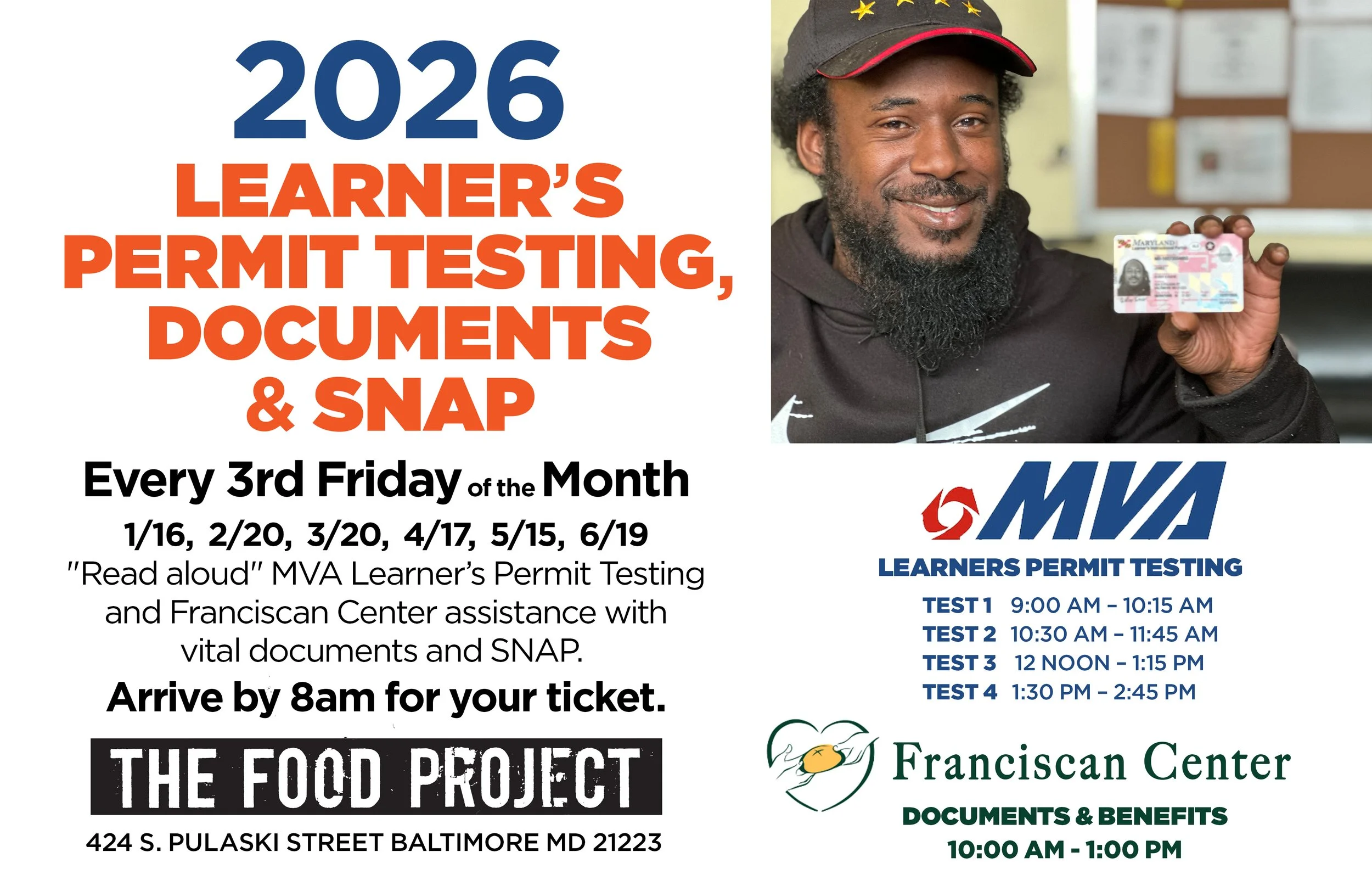 MVA Learner's Permit Testing, Documents &amp; SNAP