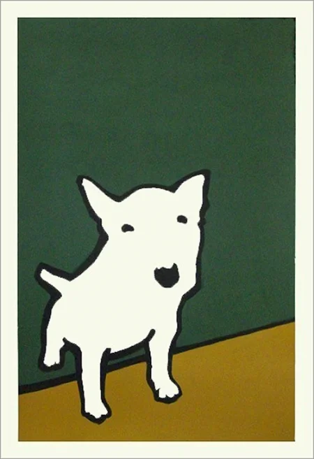 white dog 40x60 sold