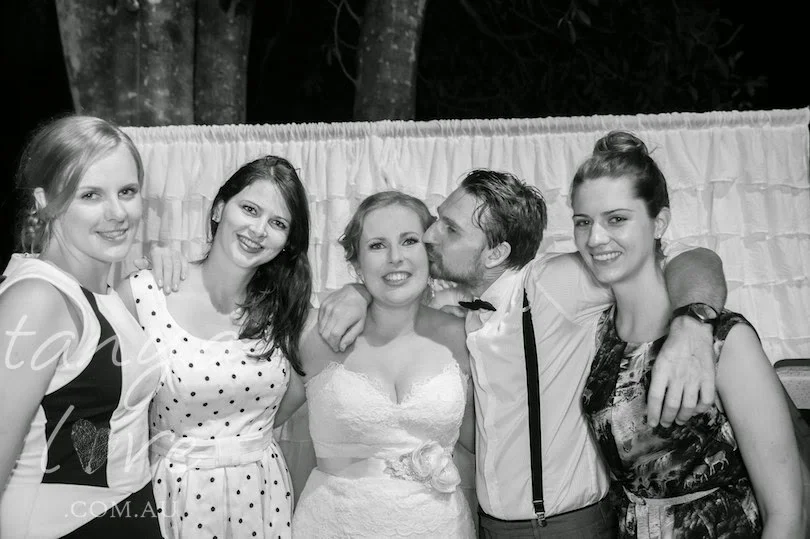 My lovely Timor friends at our wedding - Mel, Em, Tim and Jen.
