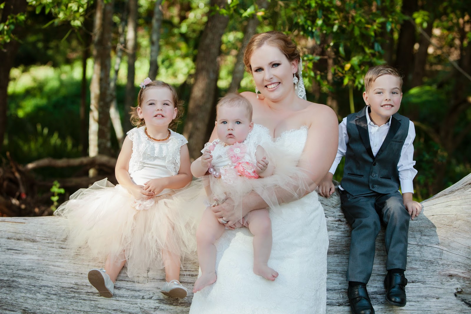 A fun photo with my sister's children at the wedding.