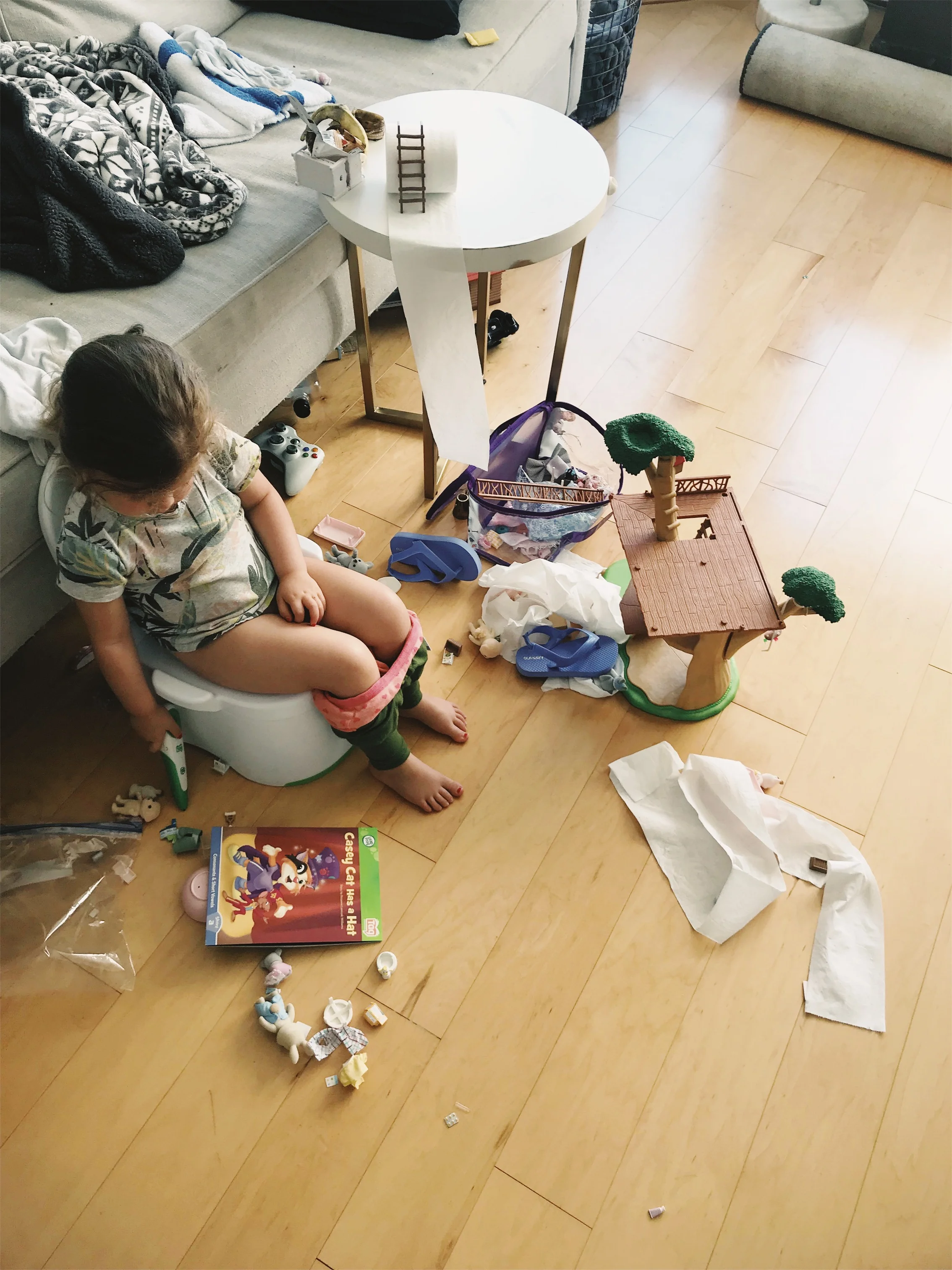 Potty training real-ness. TP became one of the toys.