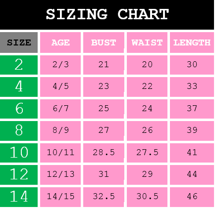 These refer to your child's measurements (inch), not the garment (except for dress length from shoulder). Our sizing chart is meant to be a guideline, each garment is cleverly designed to ensure a comfortable fit.