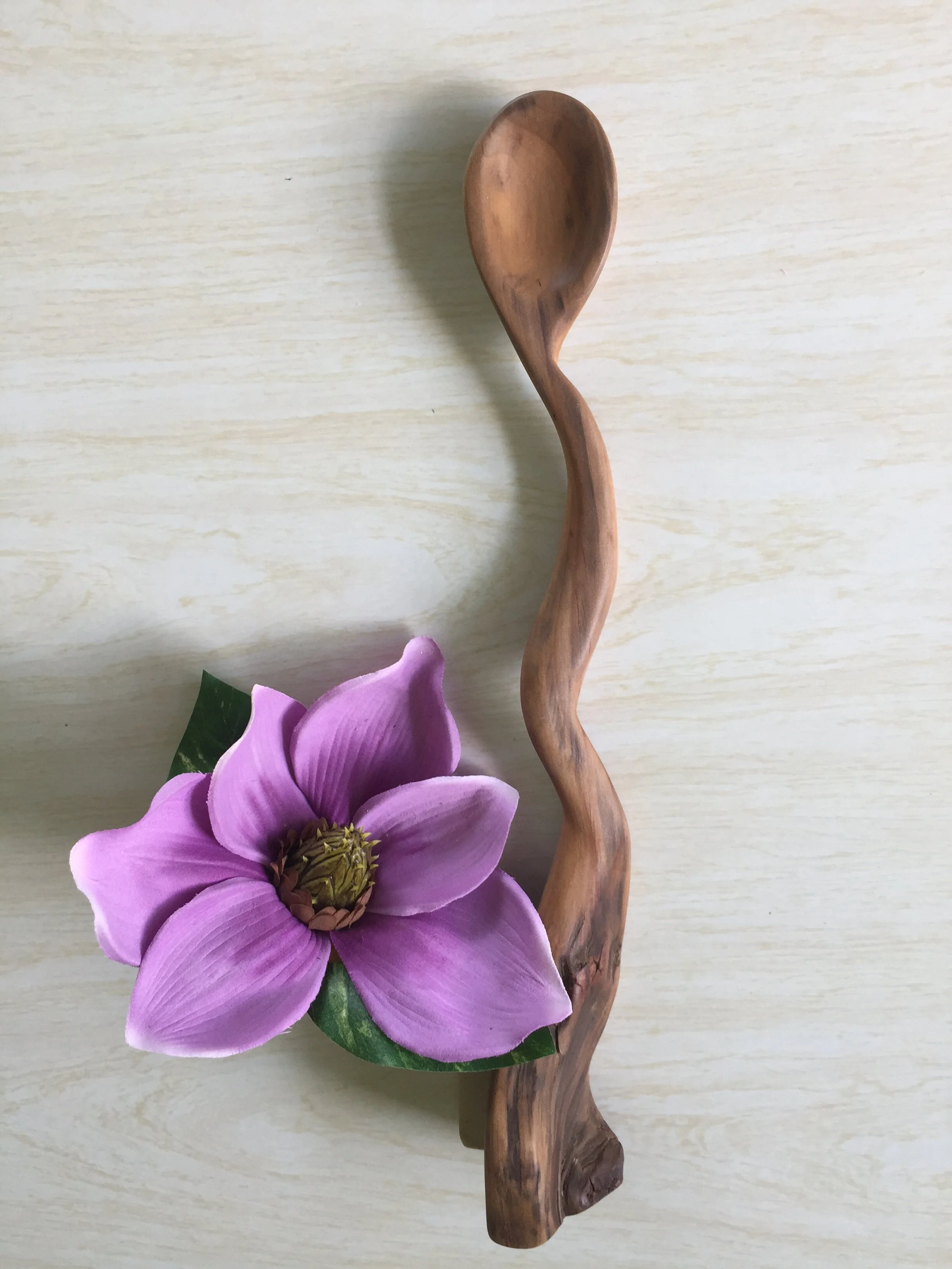 Hand carved apple wood spoon.JPG
