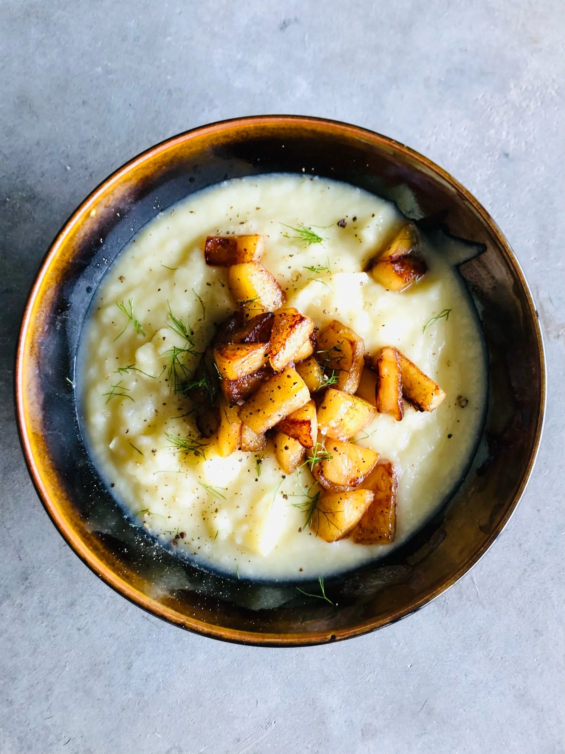 Parsnip Soup with Caramelized Apples