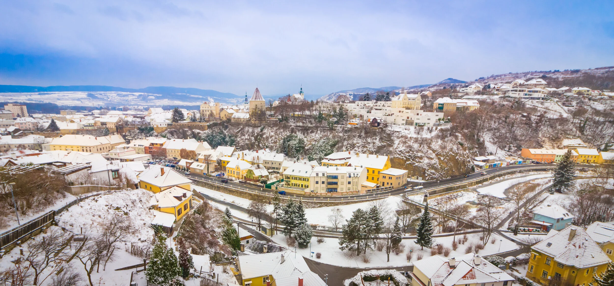 Winter panorama of Krems, Austria